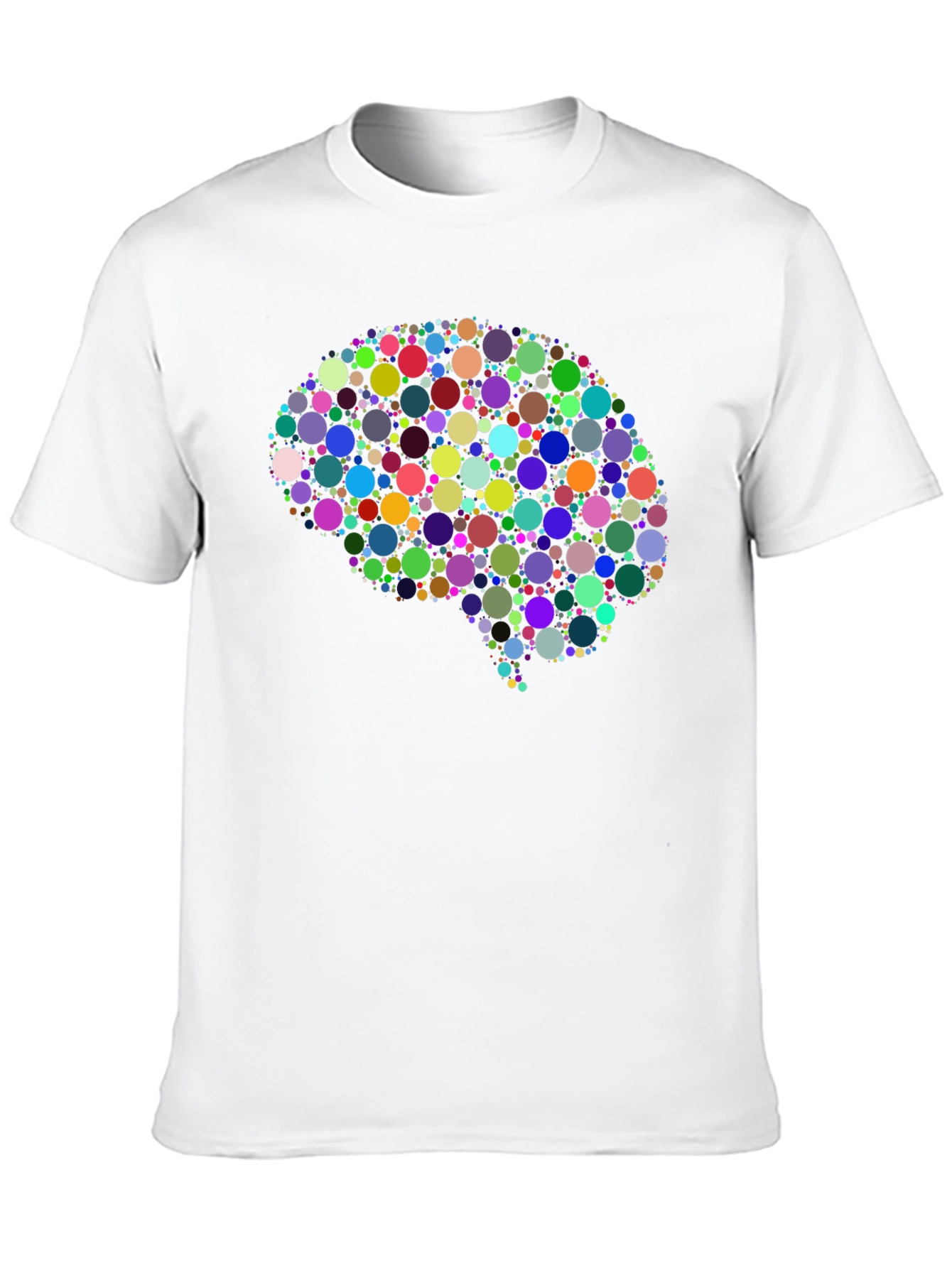 Black Colorful Brain Graphic Tee - Black Cotton T-Shirt view 10