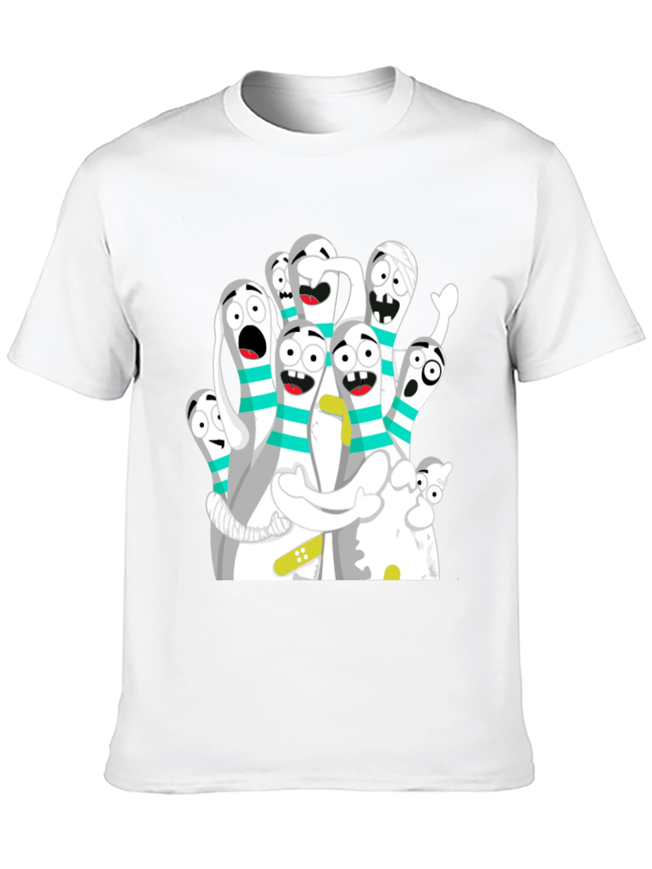 Black Cartoon Bowling Pin Graphic Tee - Black view 10