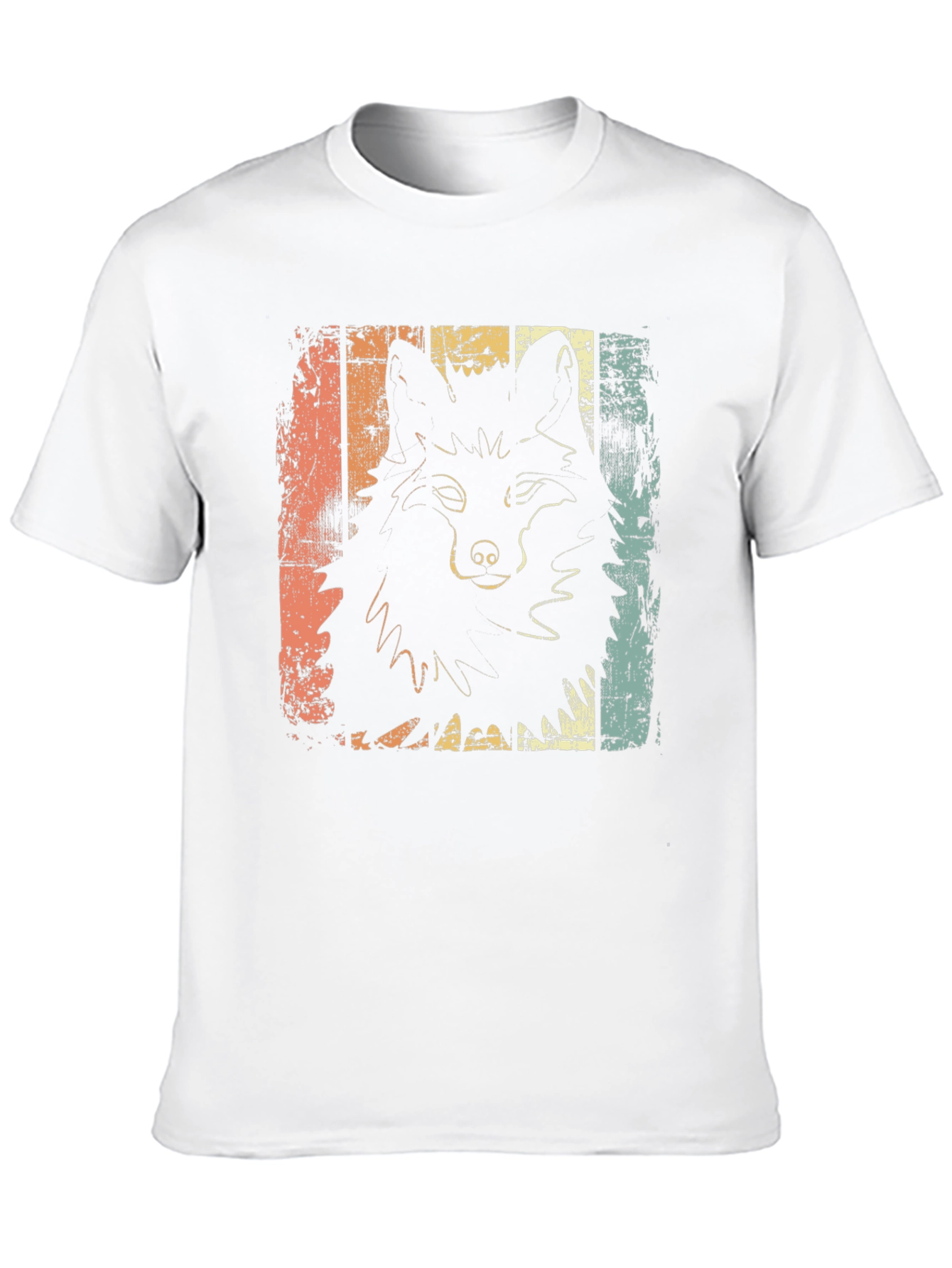 Black Retro Wolf Graphic Tee - Distressed Style view 10