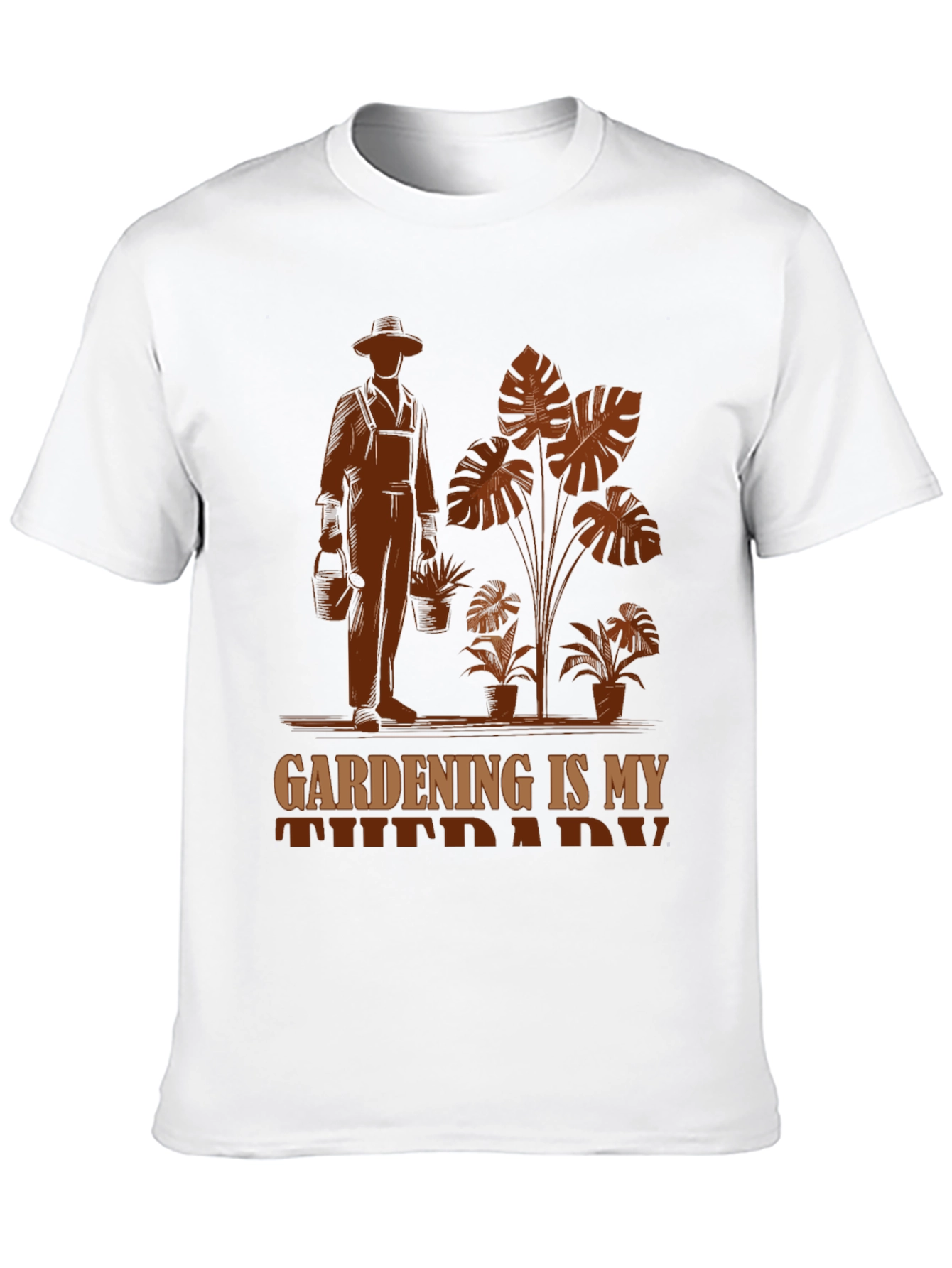 Black Gardening Is My Therapy T-Shirt - Gardener Gift view 10