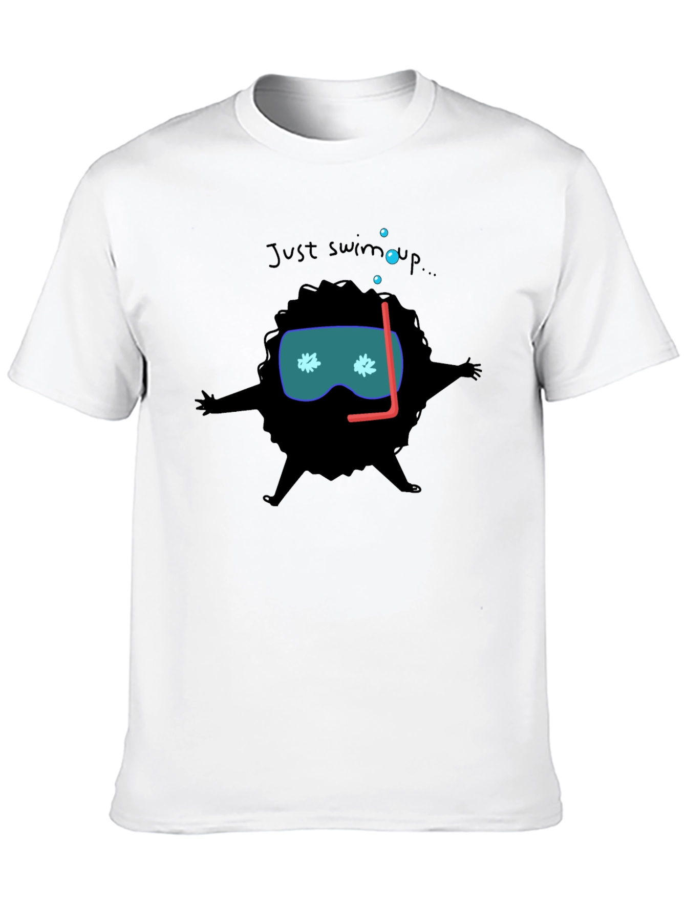 Black Funny Diver Cartoon Black T-Shirt view 10