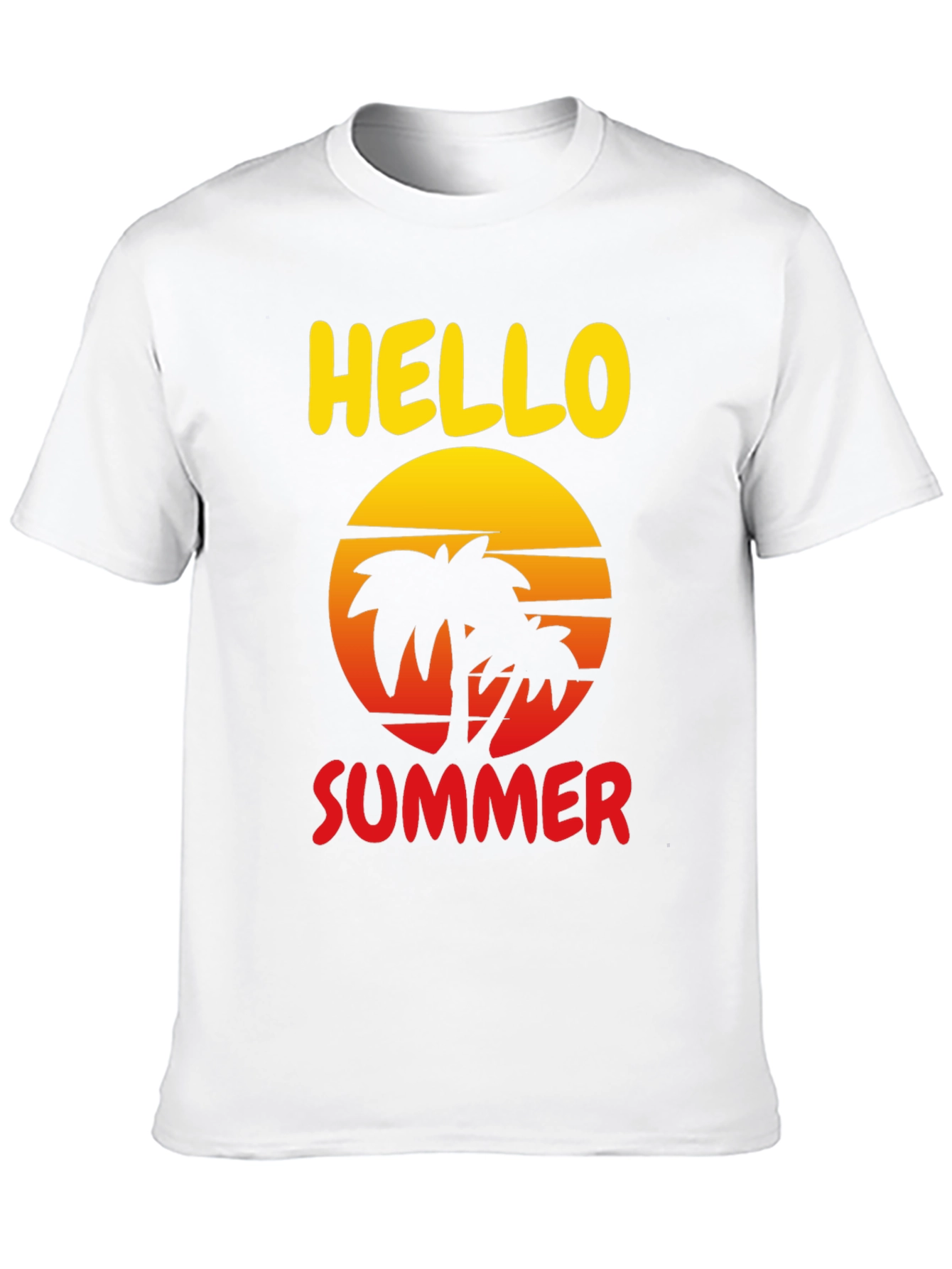 Black Hello Summer Palm Tree Graphic Tee view 10