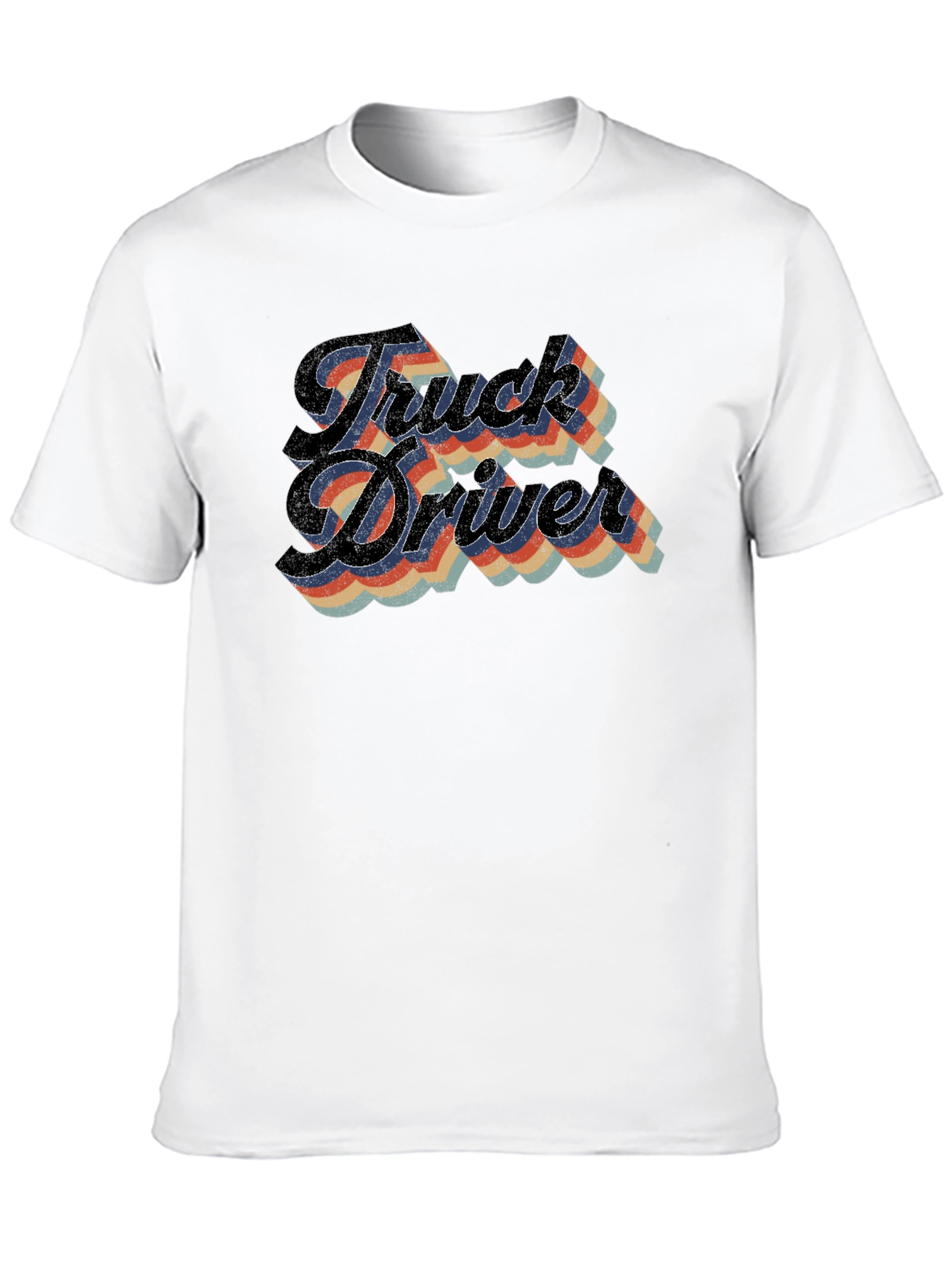 Black Truck Driver Retro Style T-Shirt view 10