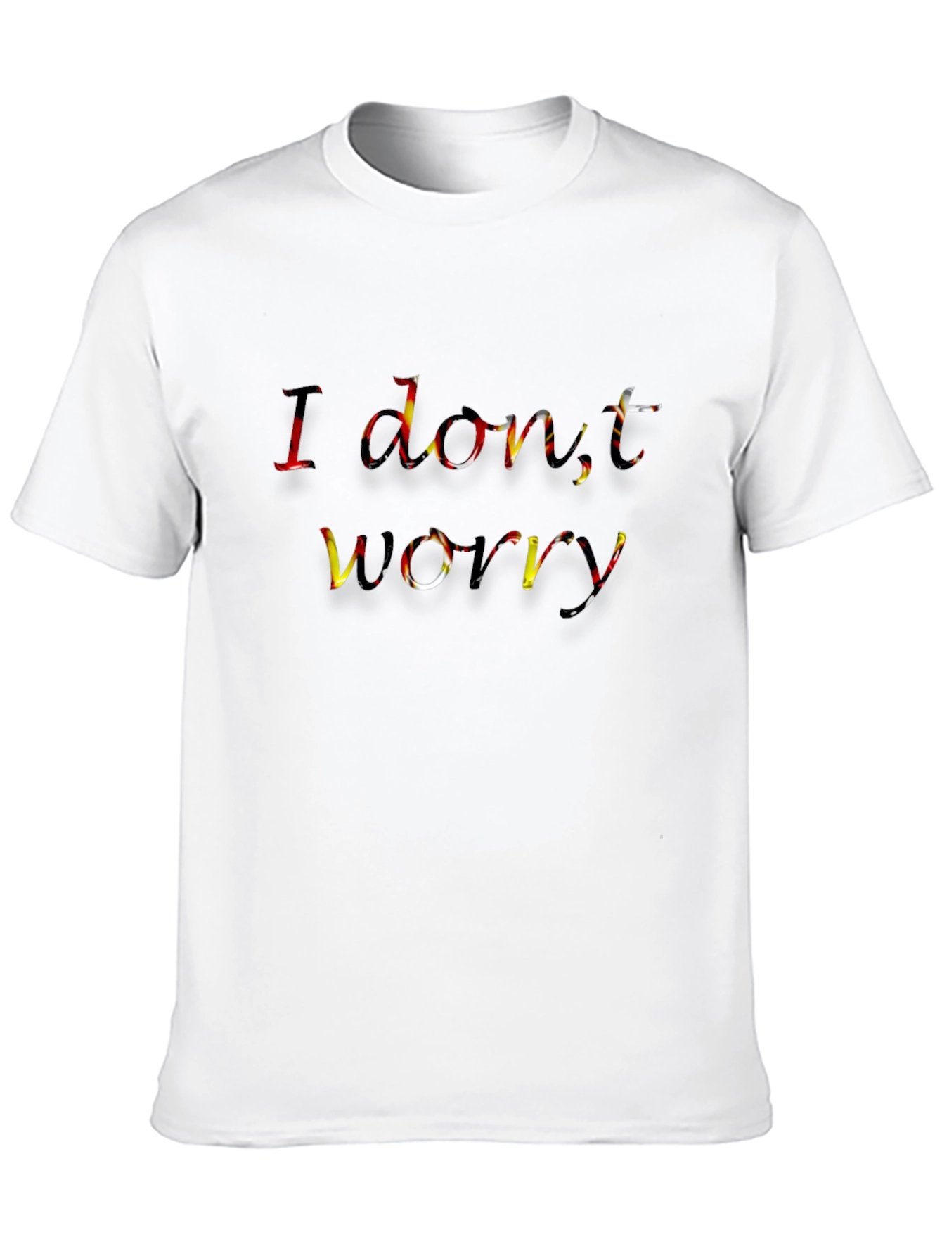 Black I don't worry black T-shirt view 10
