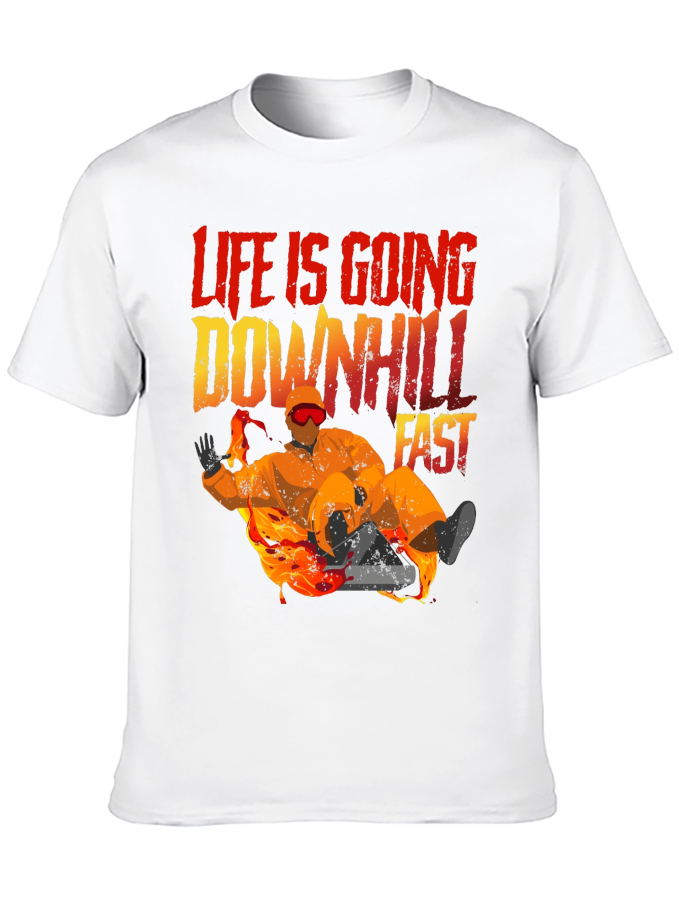 Black Life Is Going Downhill Fast Graphic Tee - Black view 10