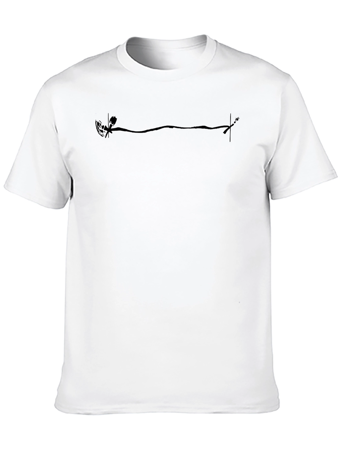 Black Minimalist Black T-Shirt with Unique Line Art Design view 10