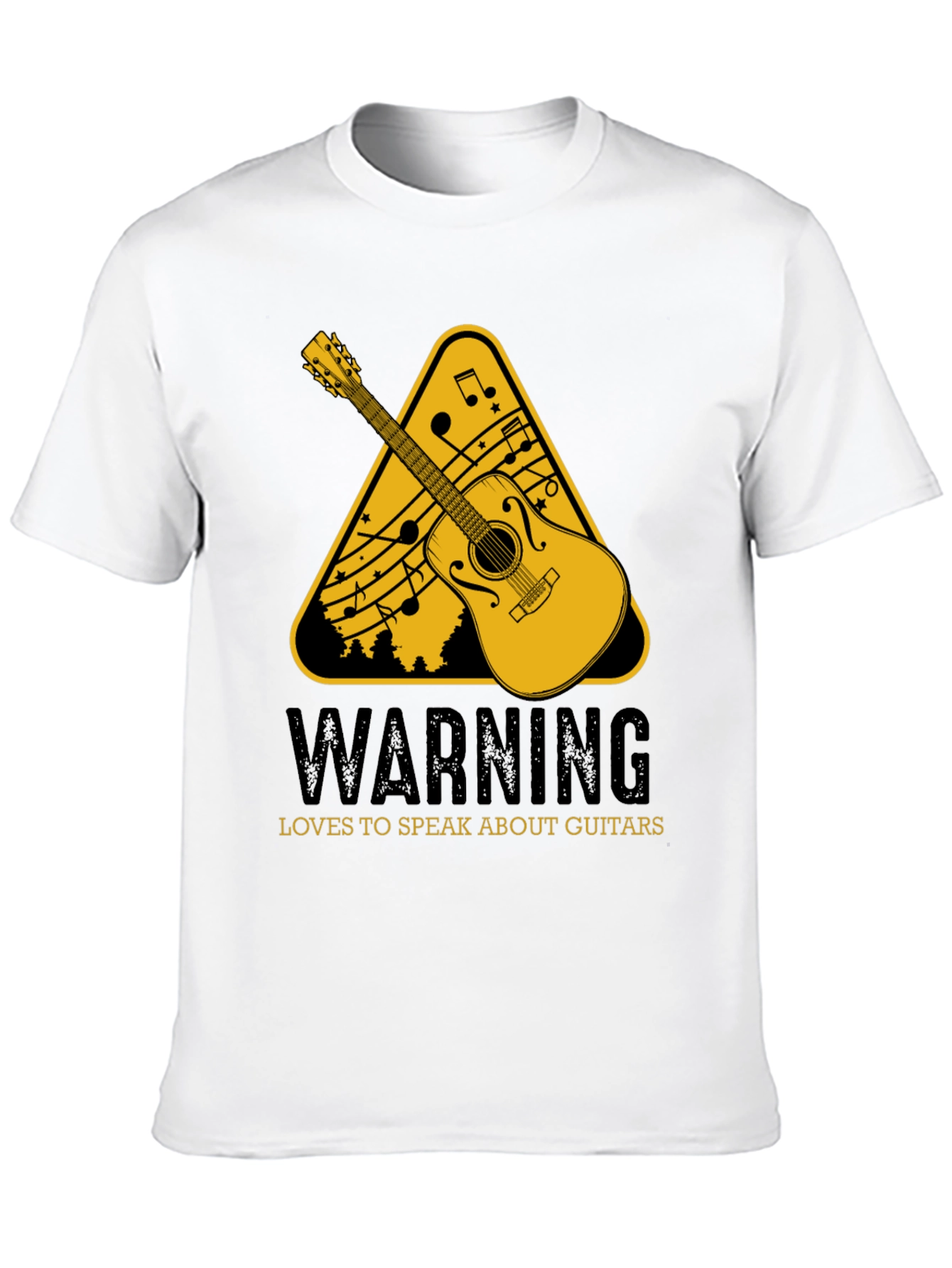 Black Guitar Lover's Warning T-Shirt view 10