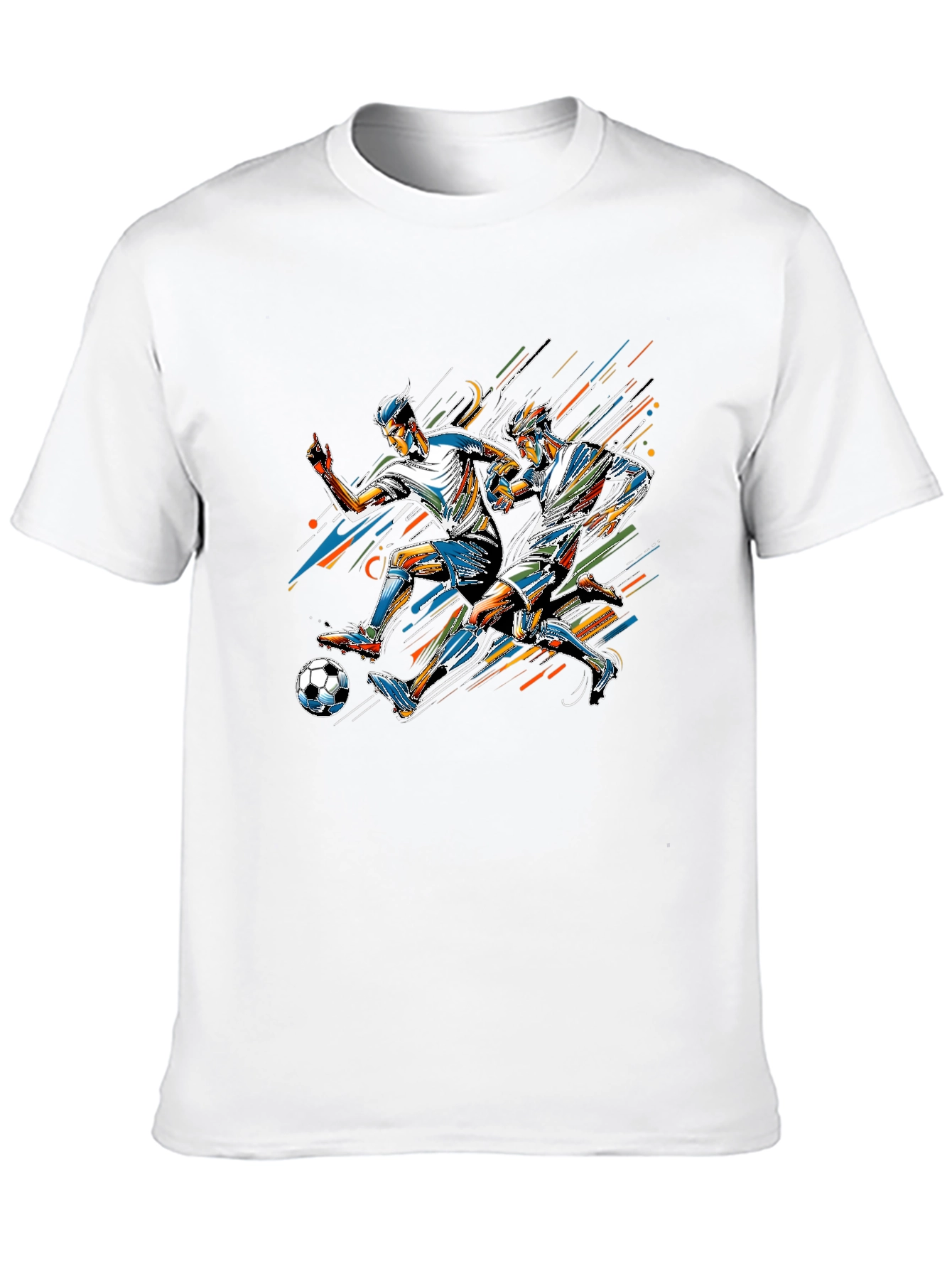 Black Soccer Player Graphic Print Black T-Shirt view 10