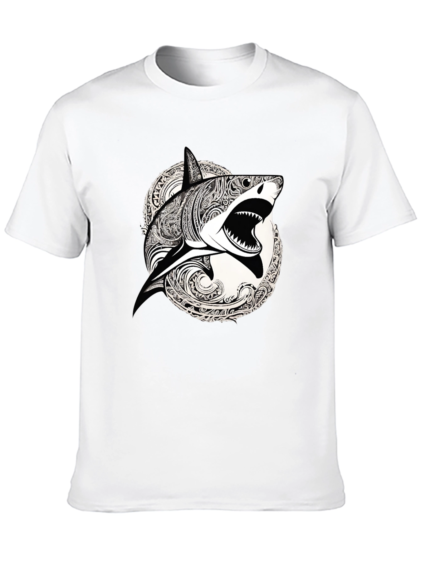 Black Shark Graphic Print Black T-Shirt view 10