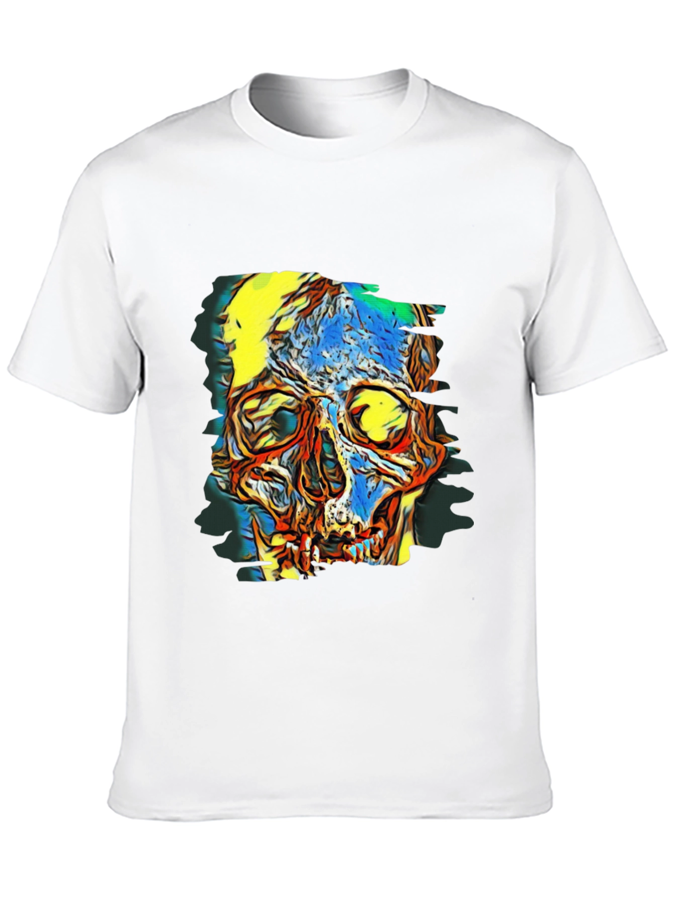 Black Abstract Skull Graphic Black T-Shirt view 10
