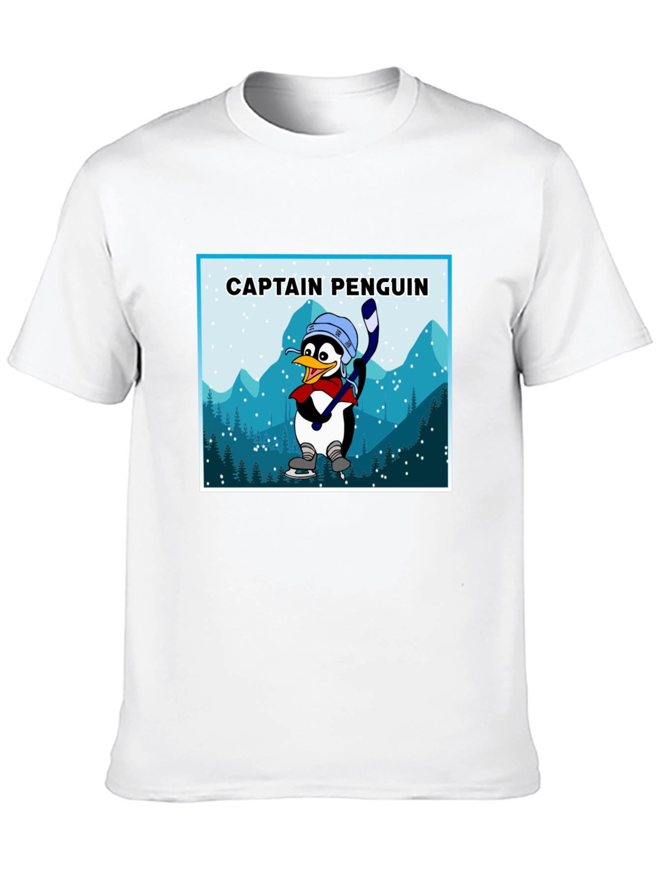 Black Captain Penguin Graphic Tee - Black Cotton T-Shirt view 10