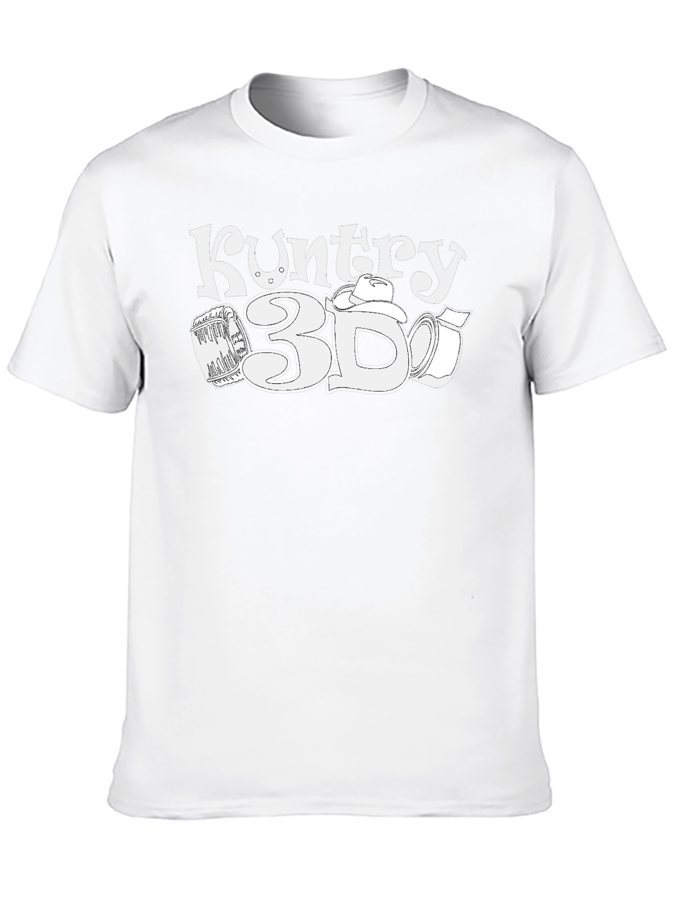 Black Kuntry 3D T-Shirt - Black Cotton Graphic Tee view 10