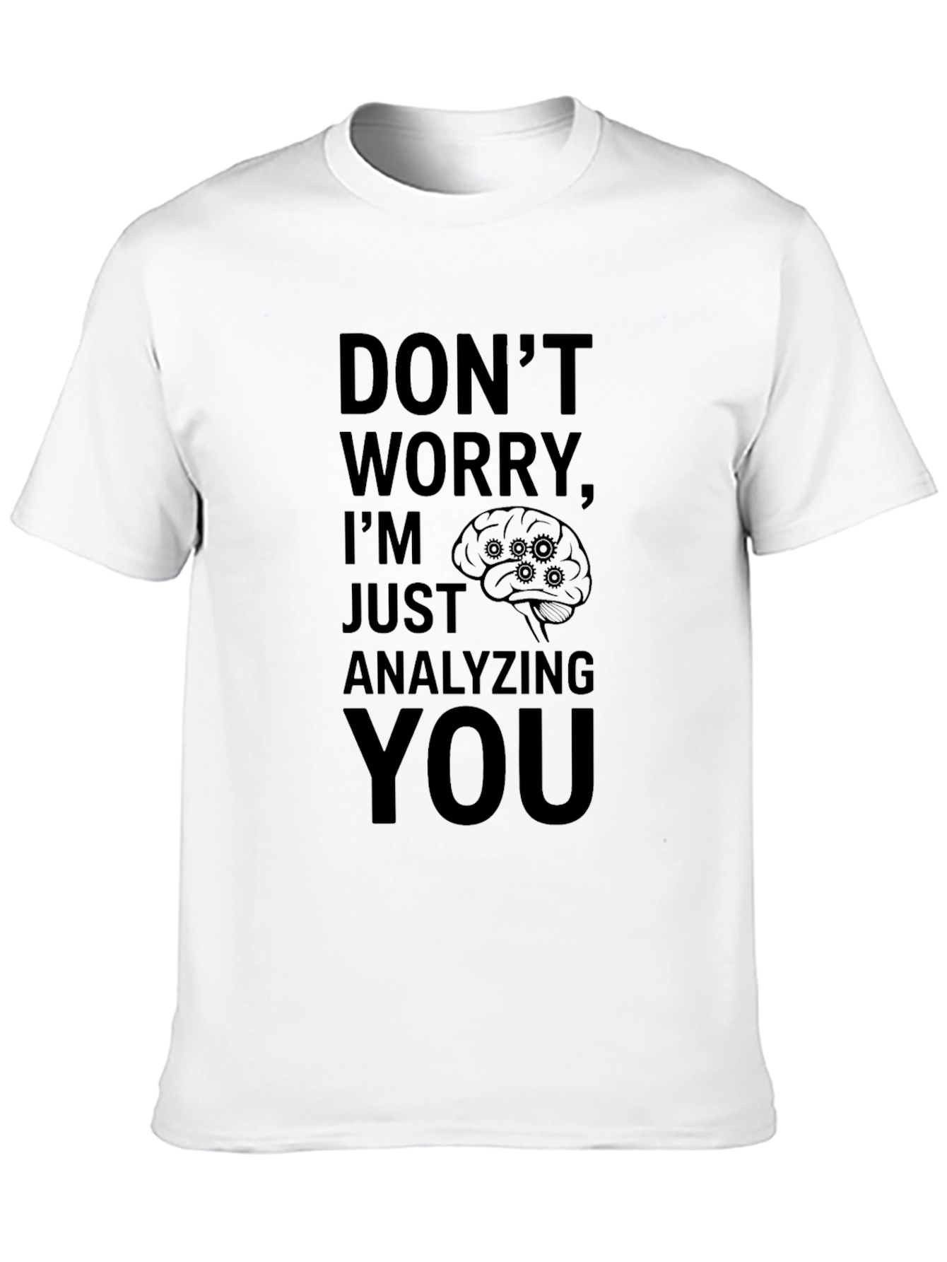 Black Analyzing You Graphic Tee - Brain Gear Design view 10