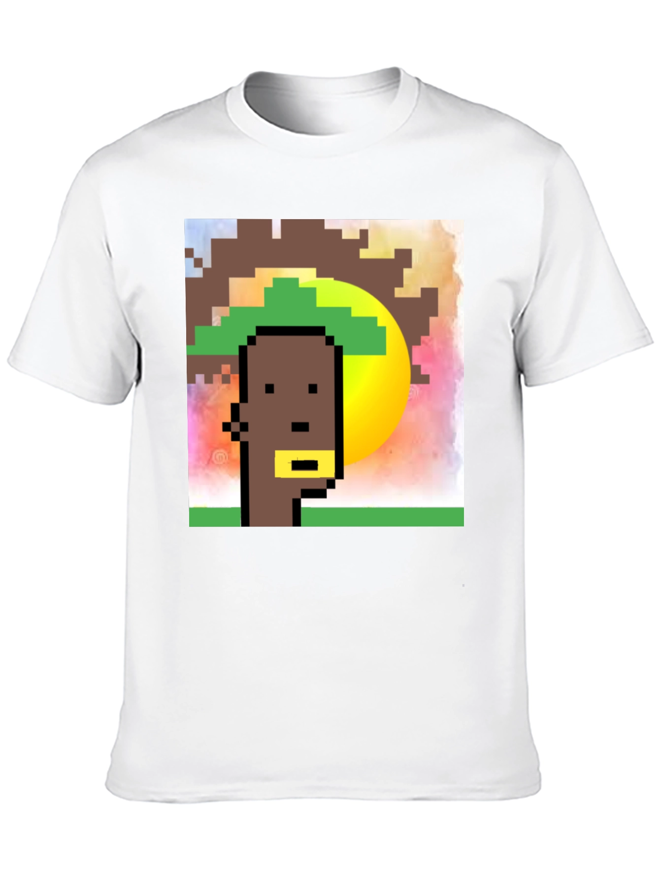 Black Pixelated Character Graphic Tee - Black Cotton Blend view 10