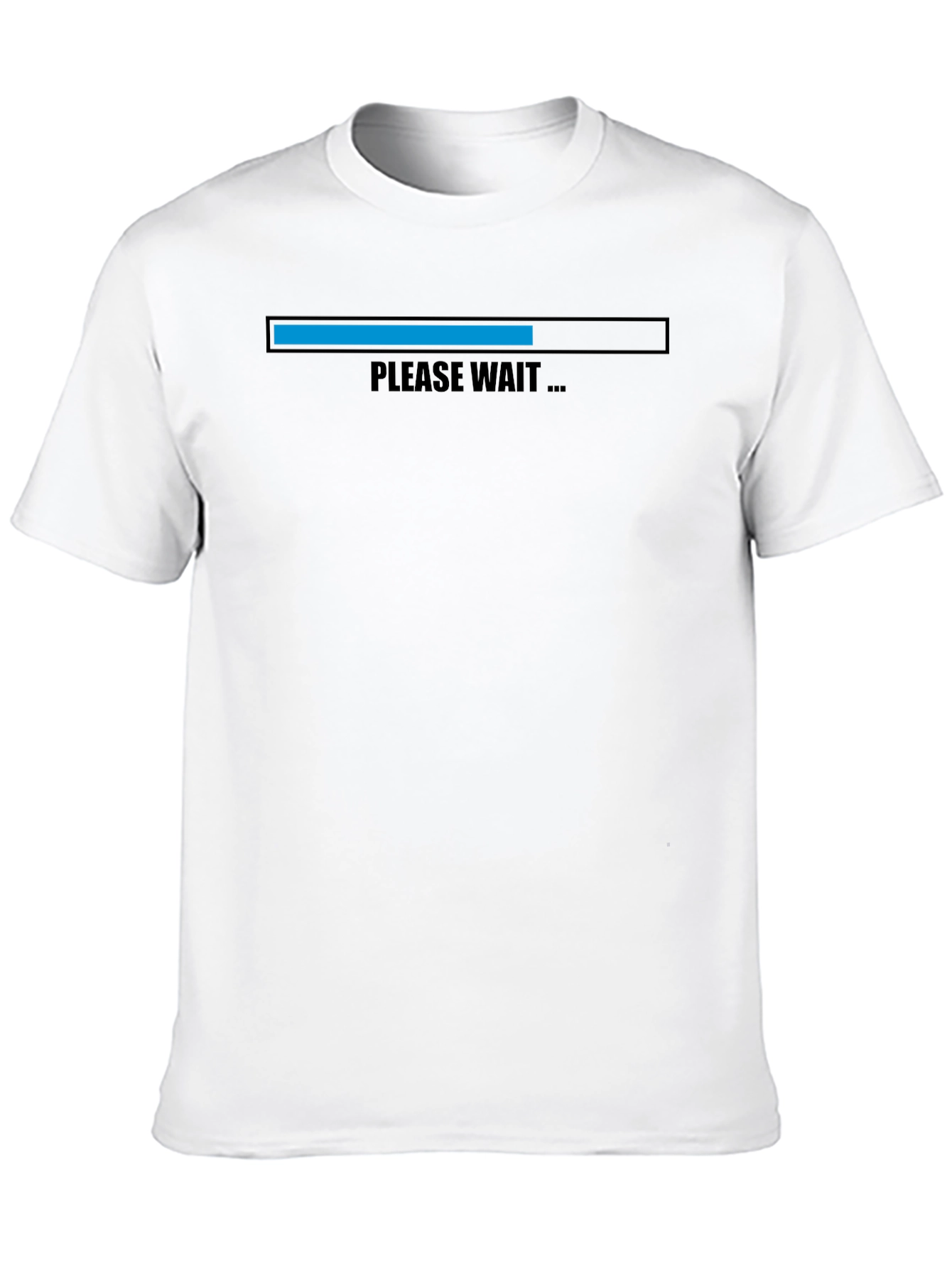 Black Men's Black "Please Wait" Graphic Tee view 10