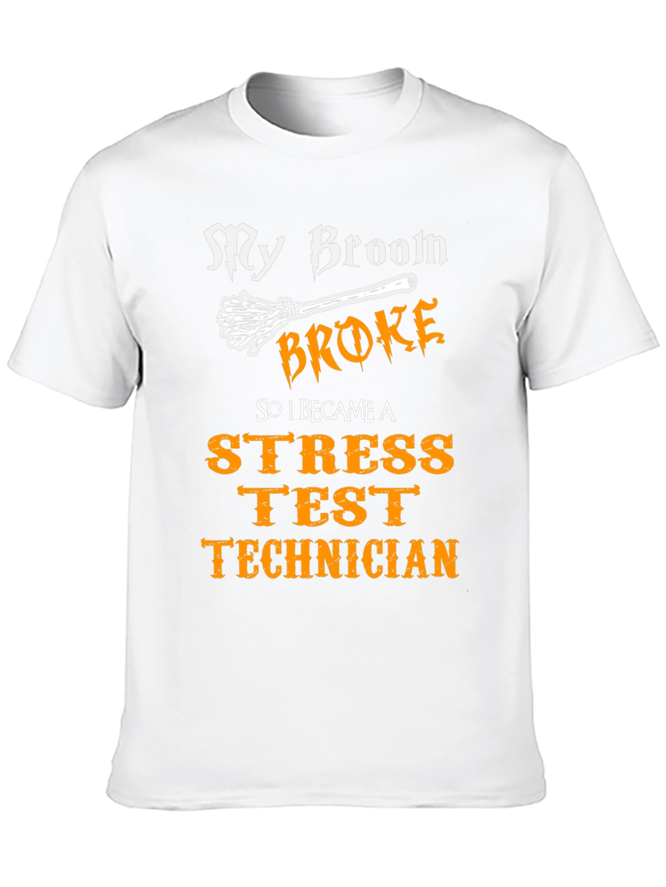Black Stress Test Technician T-Shirt - Broom Broke view 10
