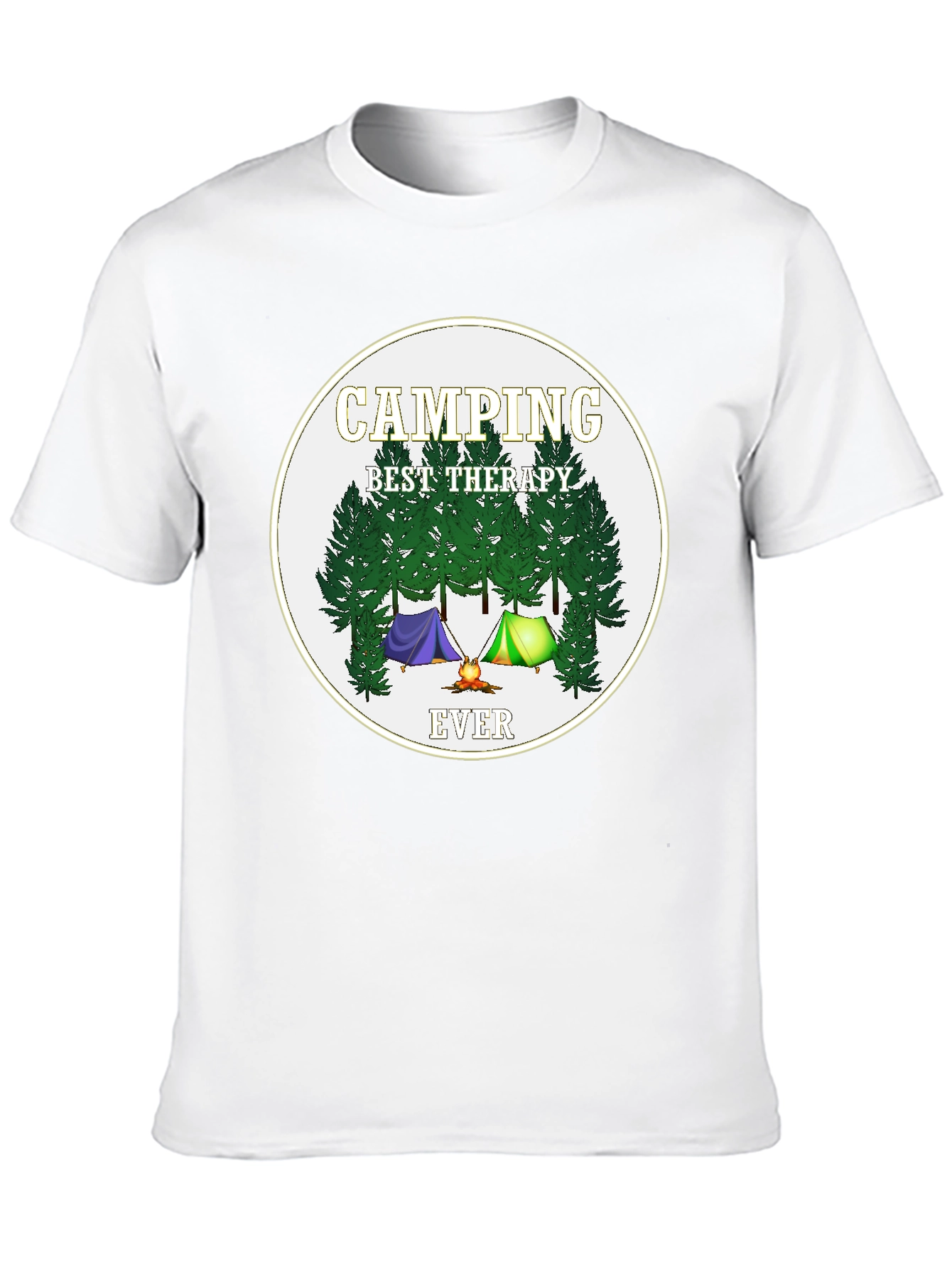 Black Camping Best Therapy Ever Graphic Tee view 10