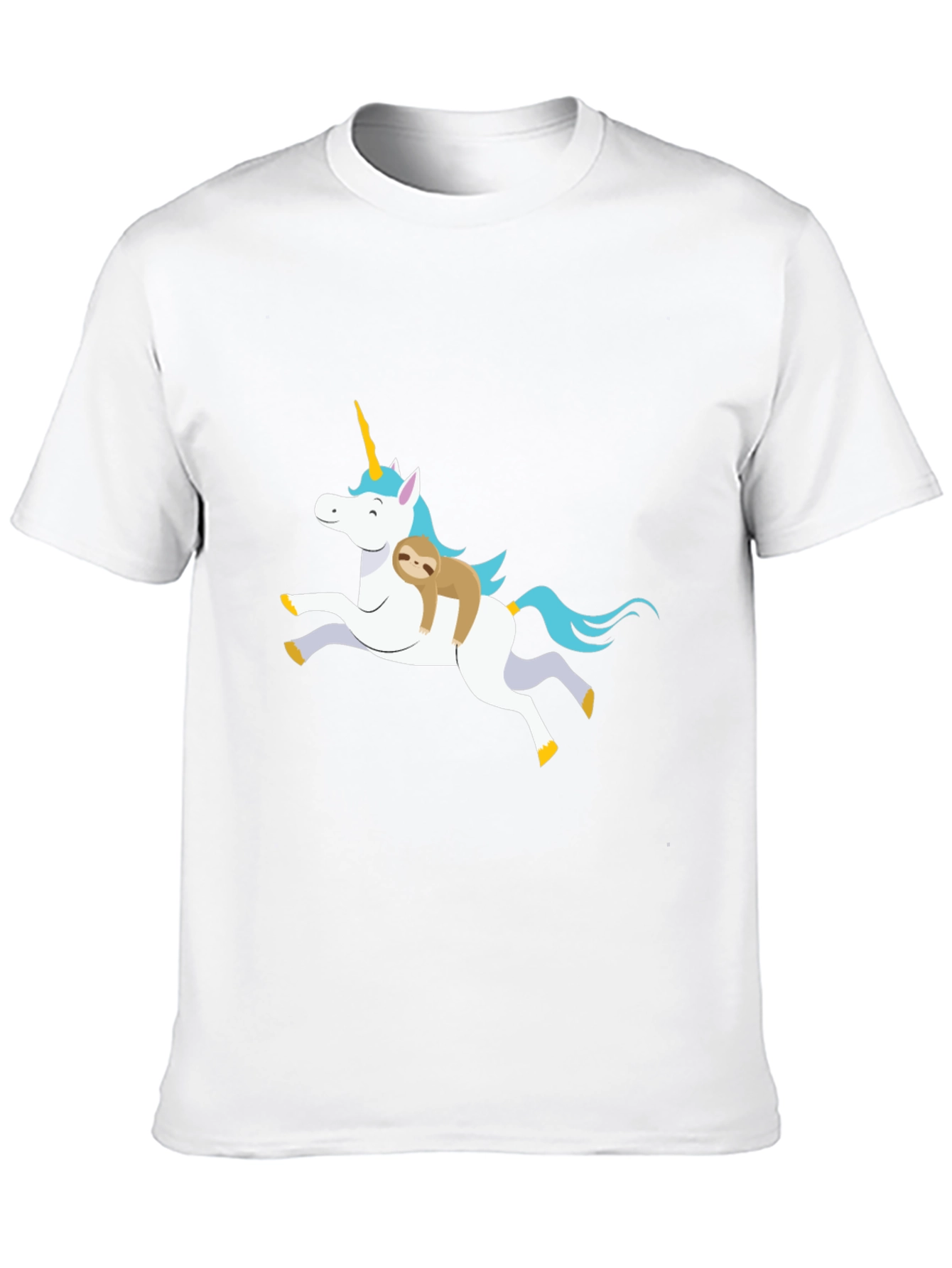 Black Unicorn Sloth Graphic T-Shirt, Black view 10