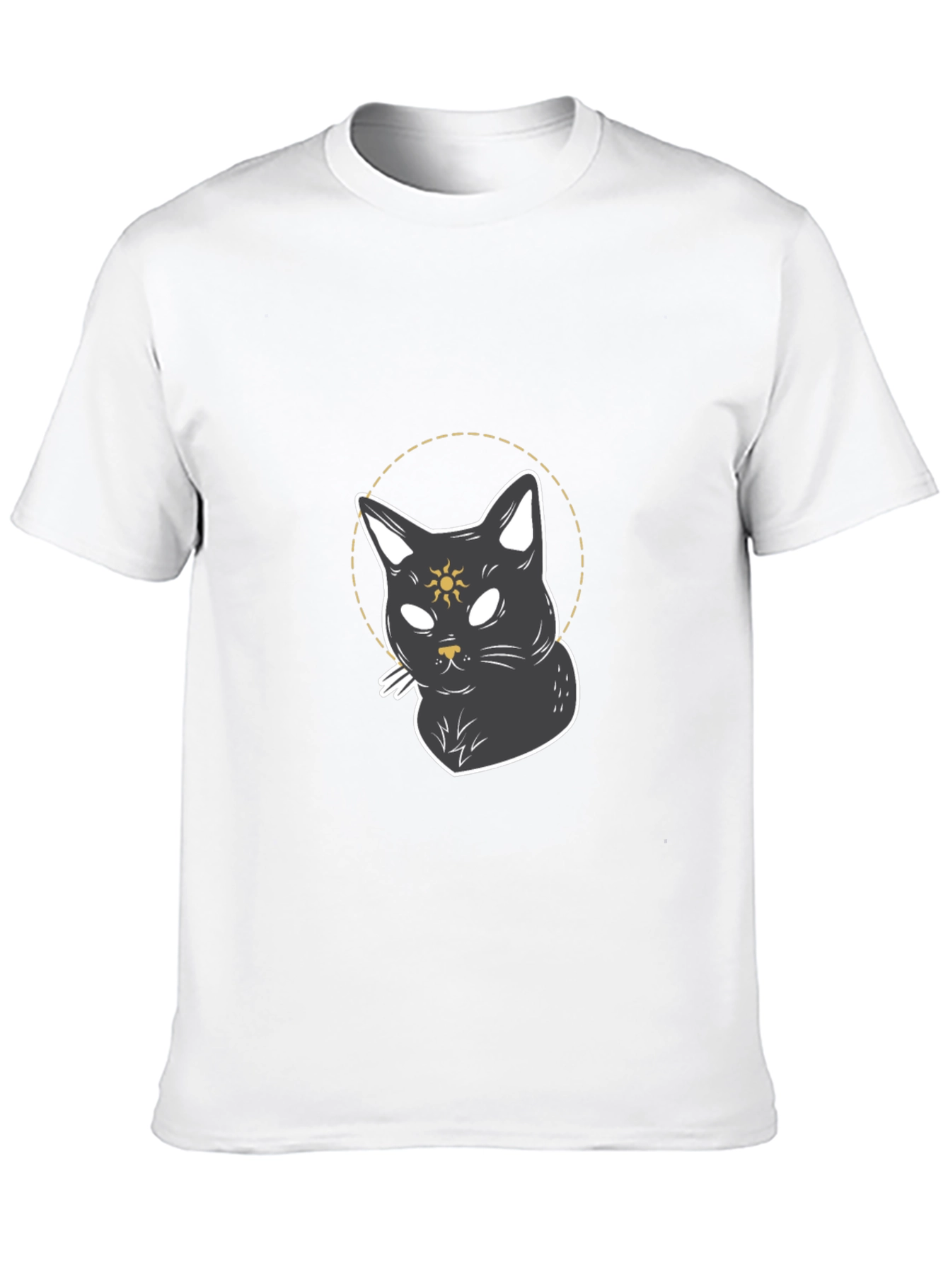 Black Mystic Cat Graphic T-Shirt - Black view 10