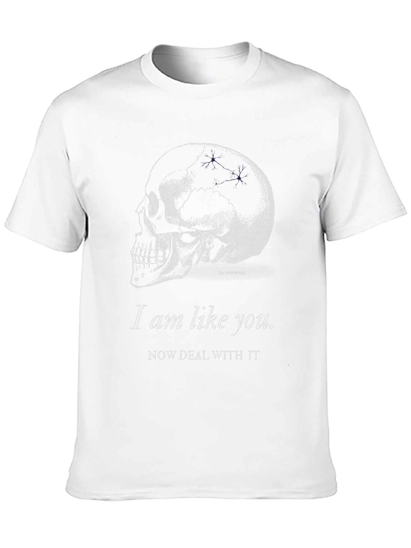 Black Skull Graphic Tee - "I am like you. Deal with it." view 10