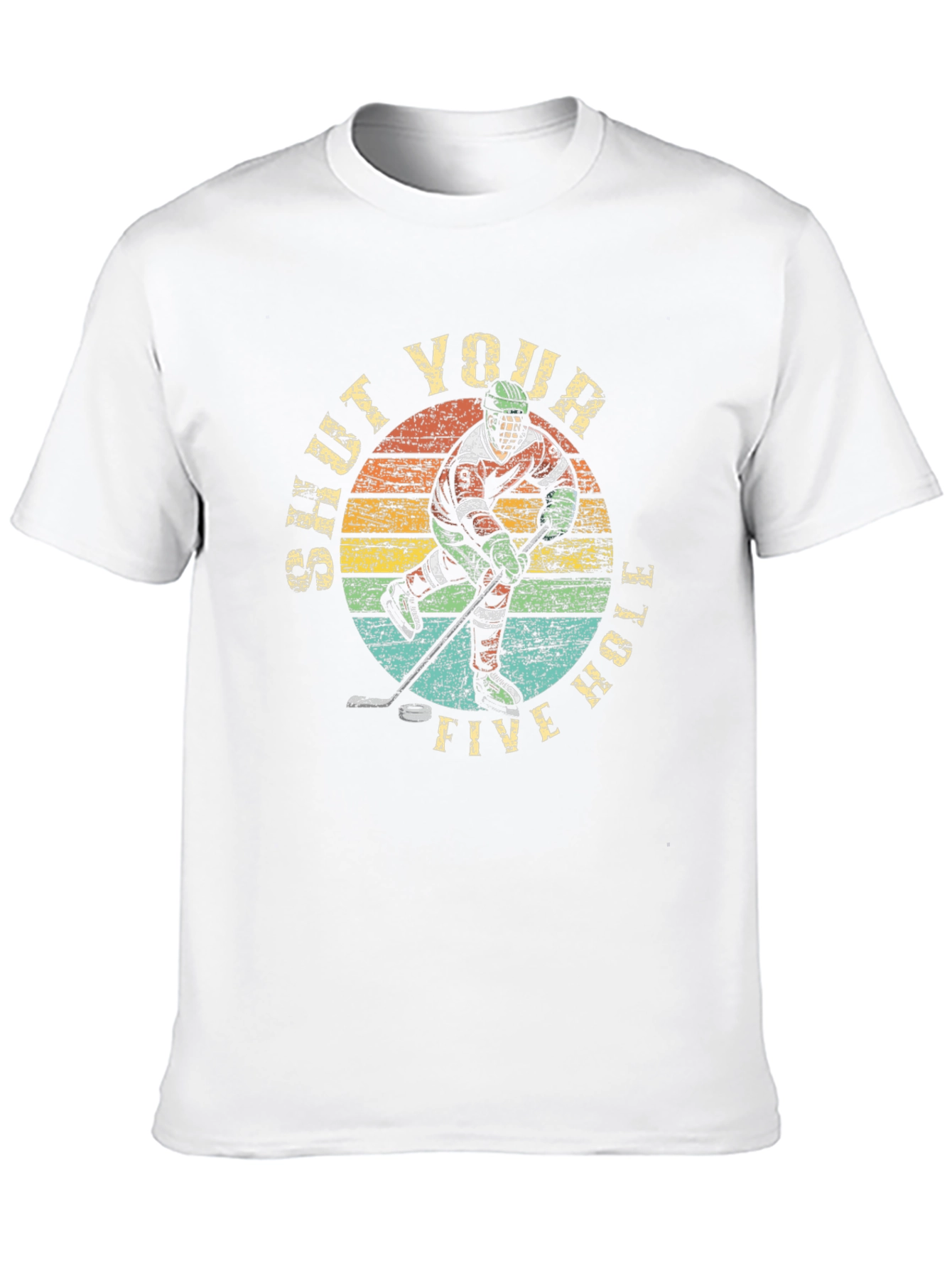 Black Shut Your Five Hole Hockey T-Shirt view 10