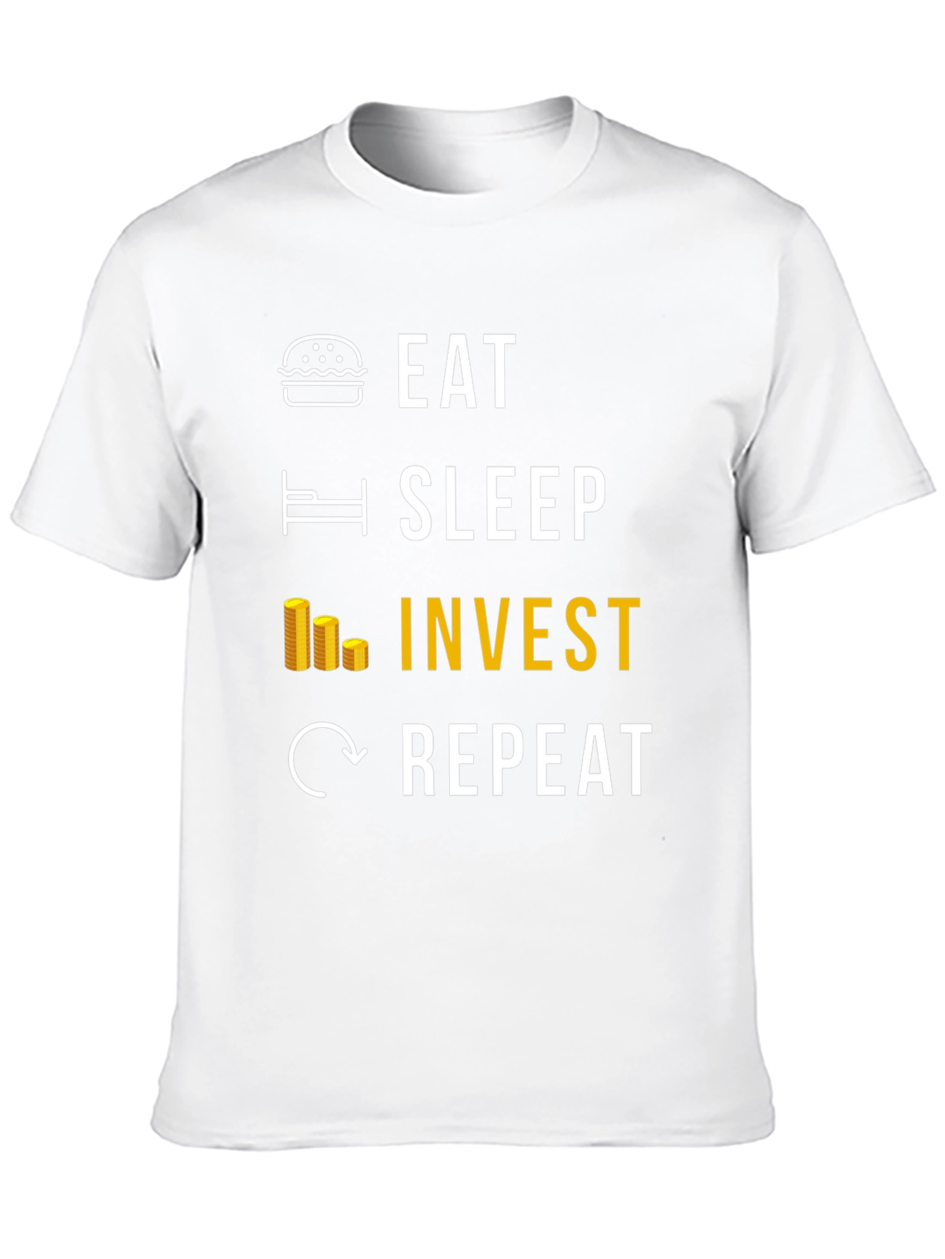Black Eat Sleep Invest Repeat Graphic Tee view 10