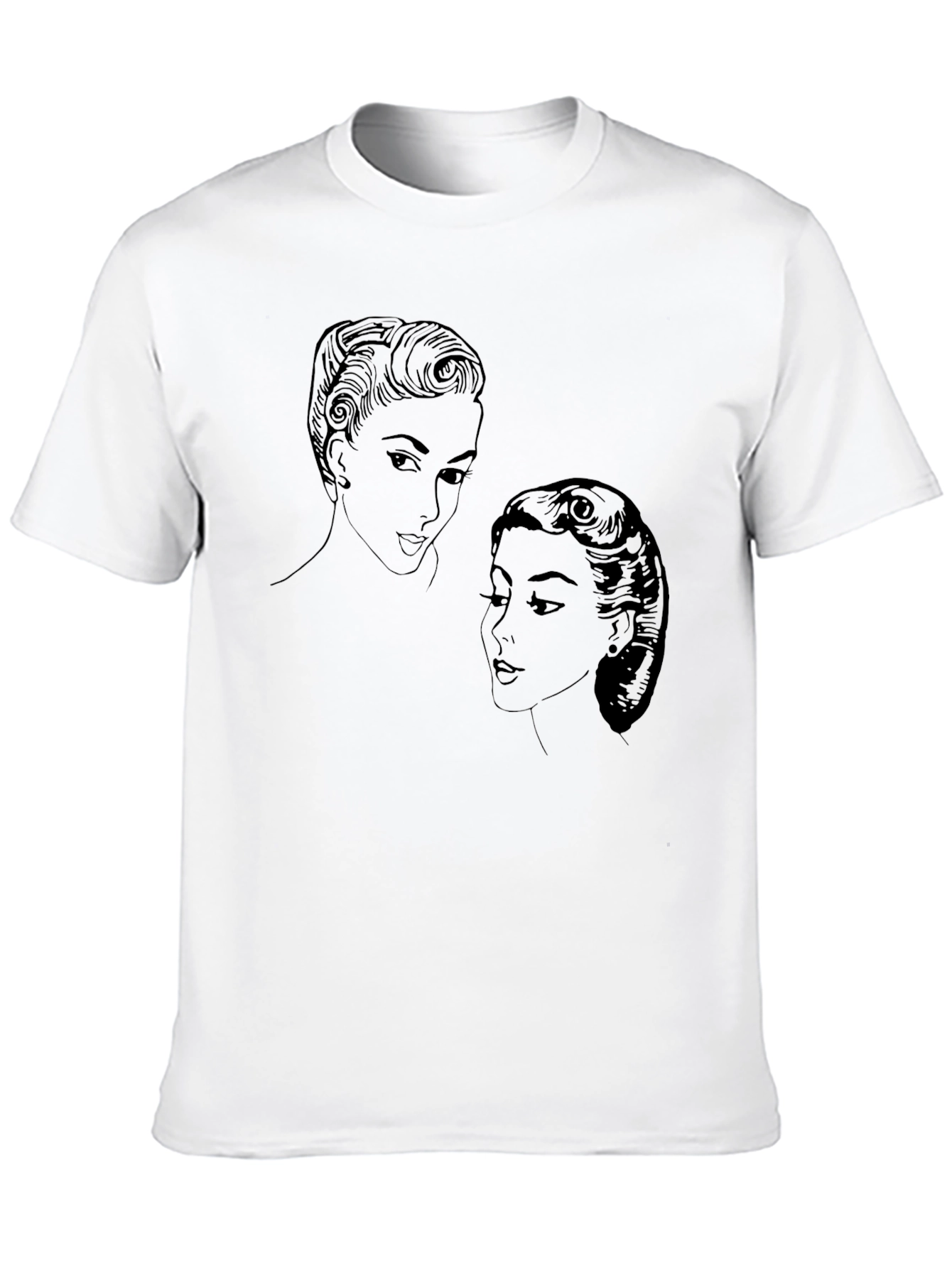 Black Retro Ladies Graphic Tee - Black Cotton view 10