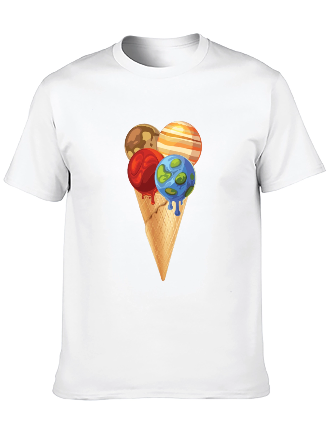 Black Planetary Ice Cream Cone Graphic Tee view 10