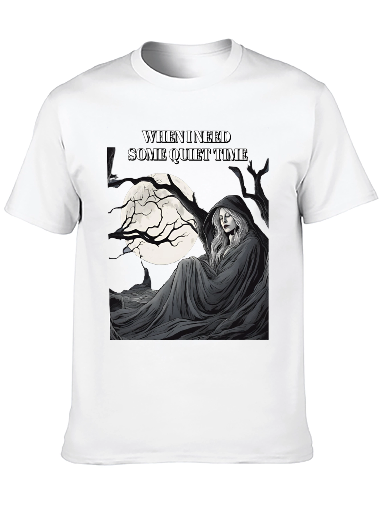 Black Quiet Time Graphic T-Shirt - Dark Humor Tee view 10