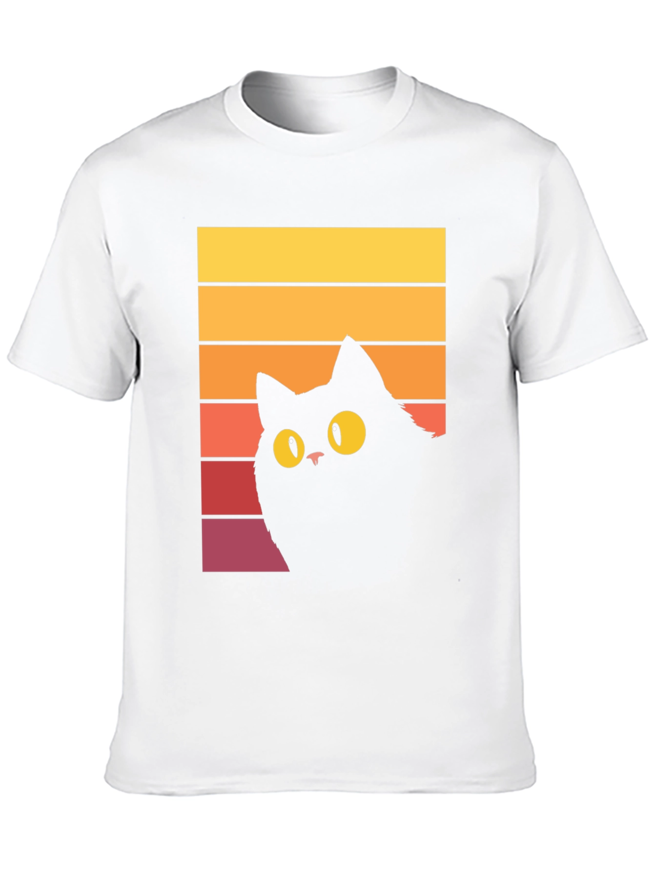 Black Retro Cat Graphic Tee - Vintage Style Black Cat T-Shirt view 10