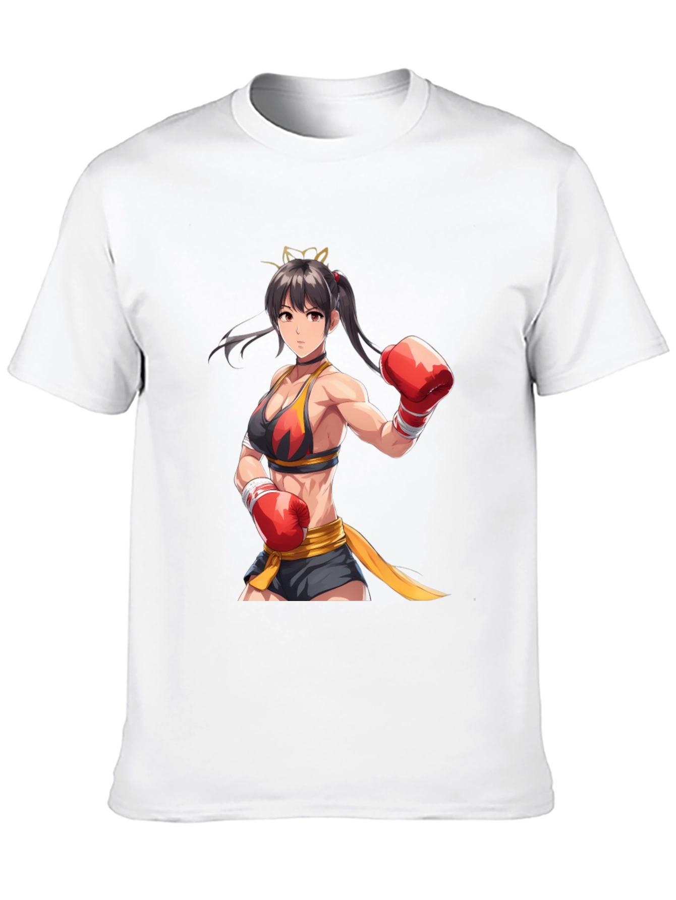 Black Anime Boxer Graphic Tee - Black Short Sleeve Shirt view 10