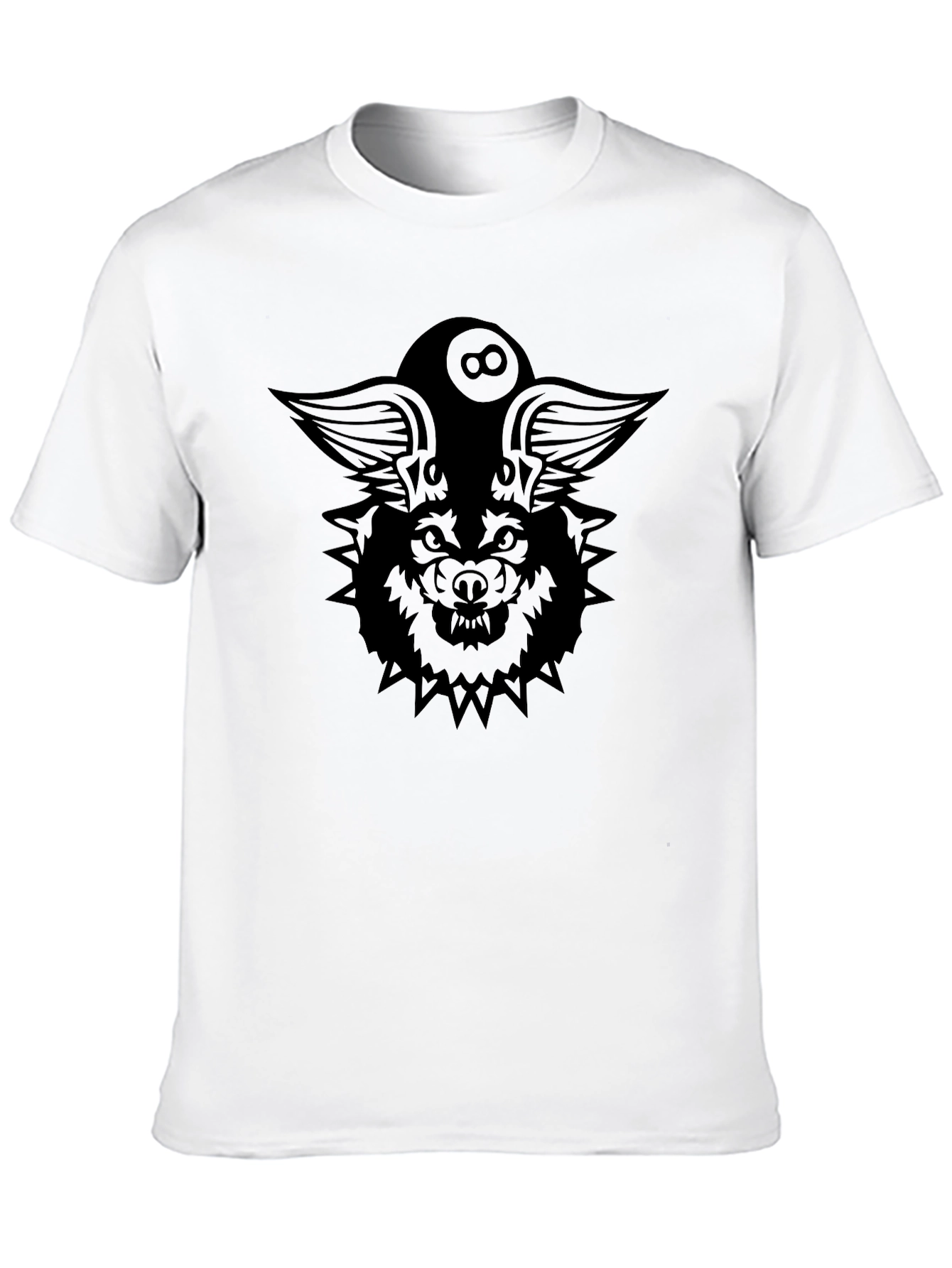 Black Black Wolf 8-Ball Graphic T-Shirt view 10