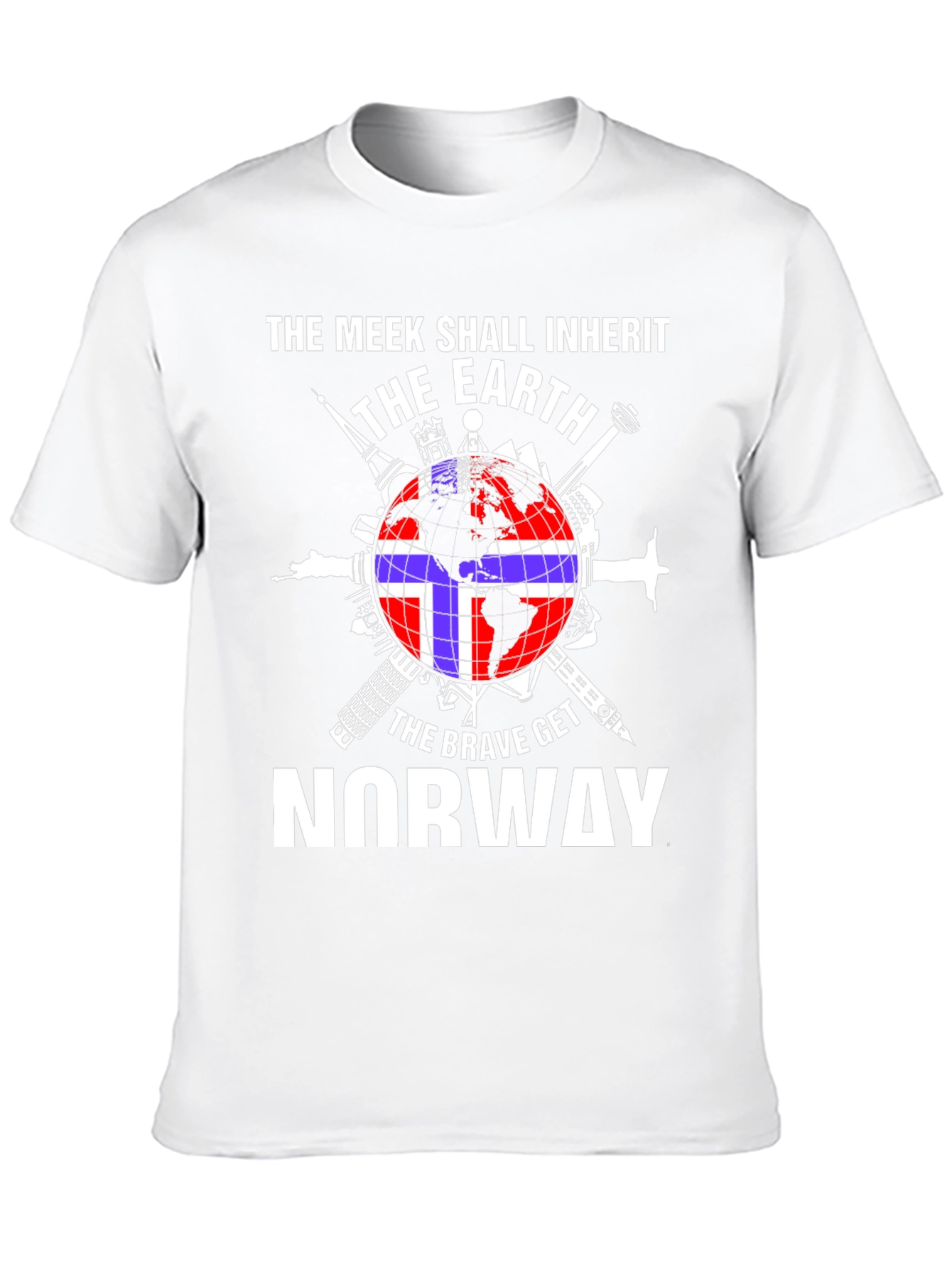 Black Meek Shall Inherit Earth, Brave Get Norway T-Shirt view 10