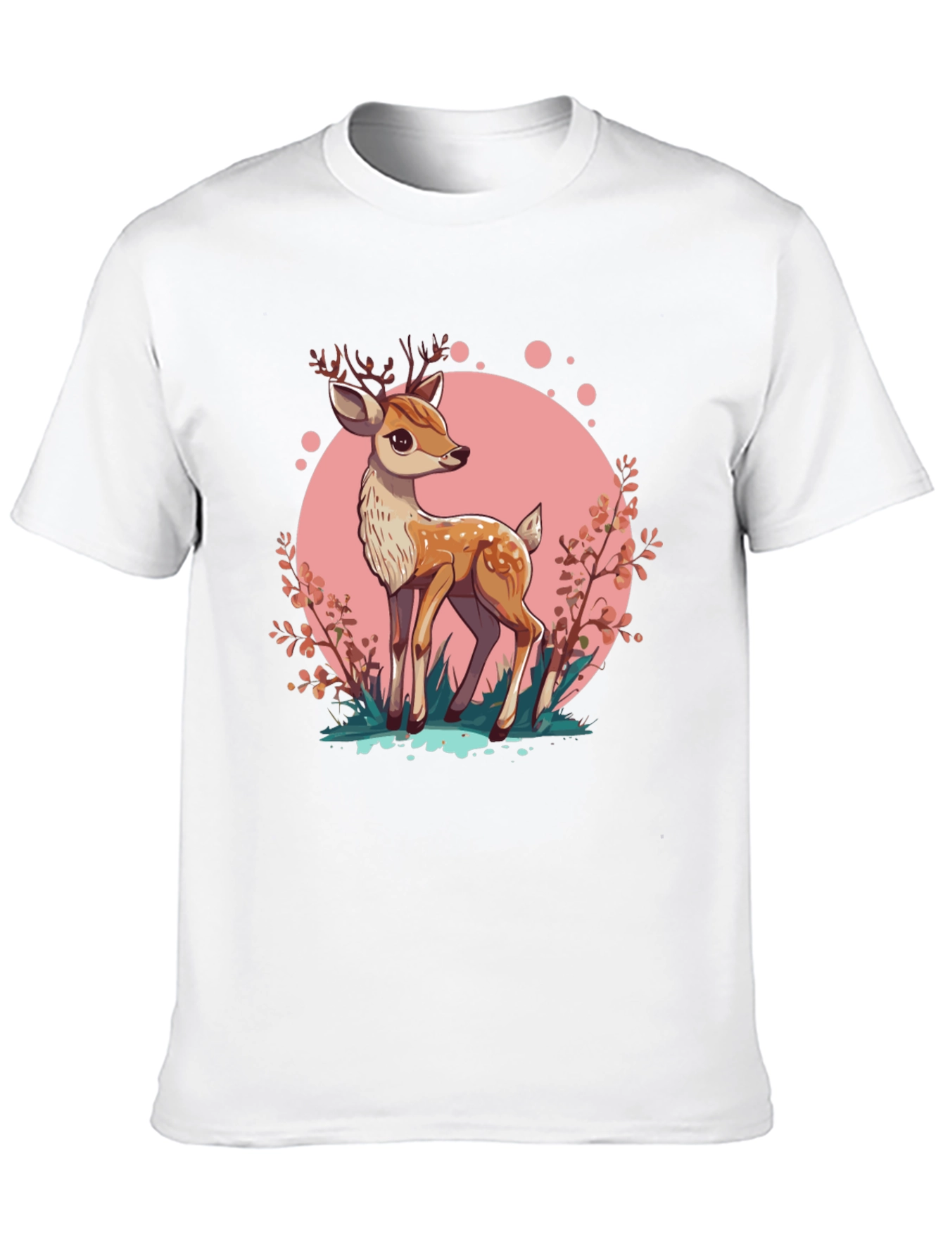 Black Cute Deer Graphic Tee - Stylish Men's Black T-Shirt view 10