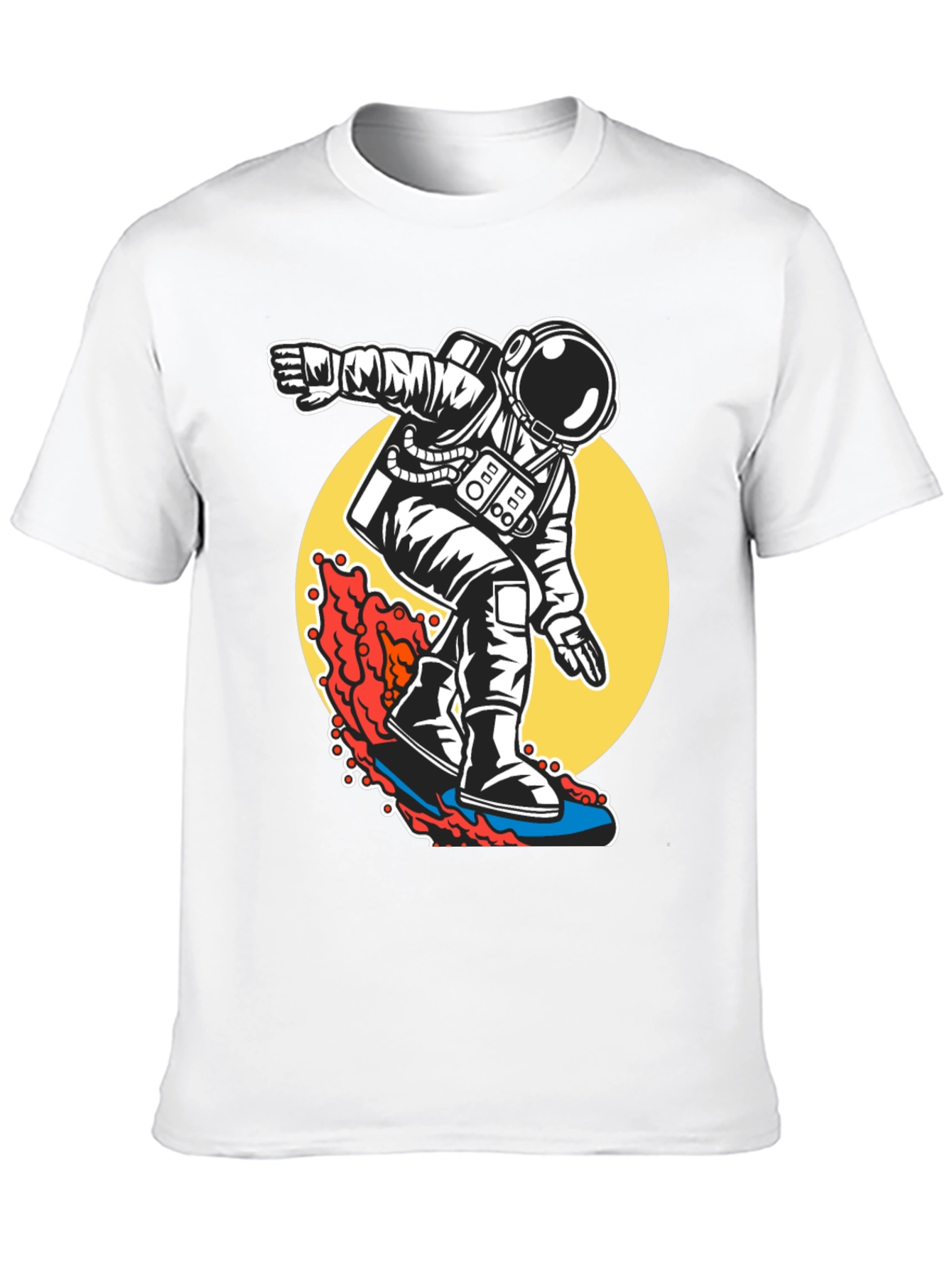 Black Surfing Astronaut T-Shirt - Ride the Waves of Space! view 10