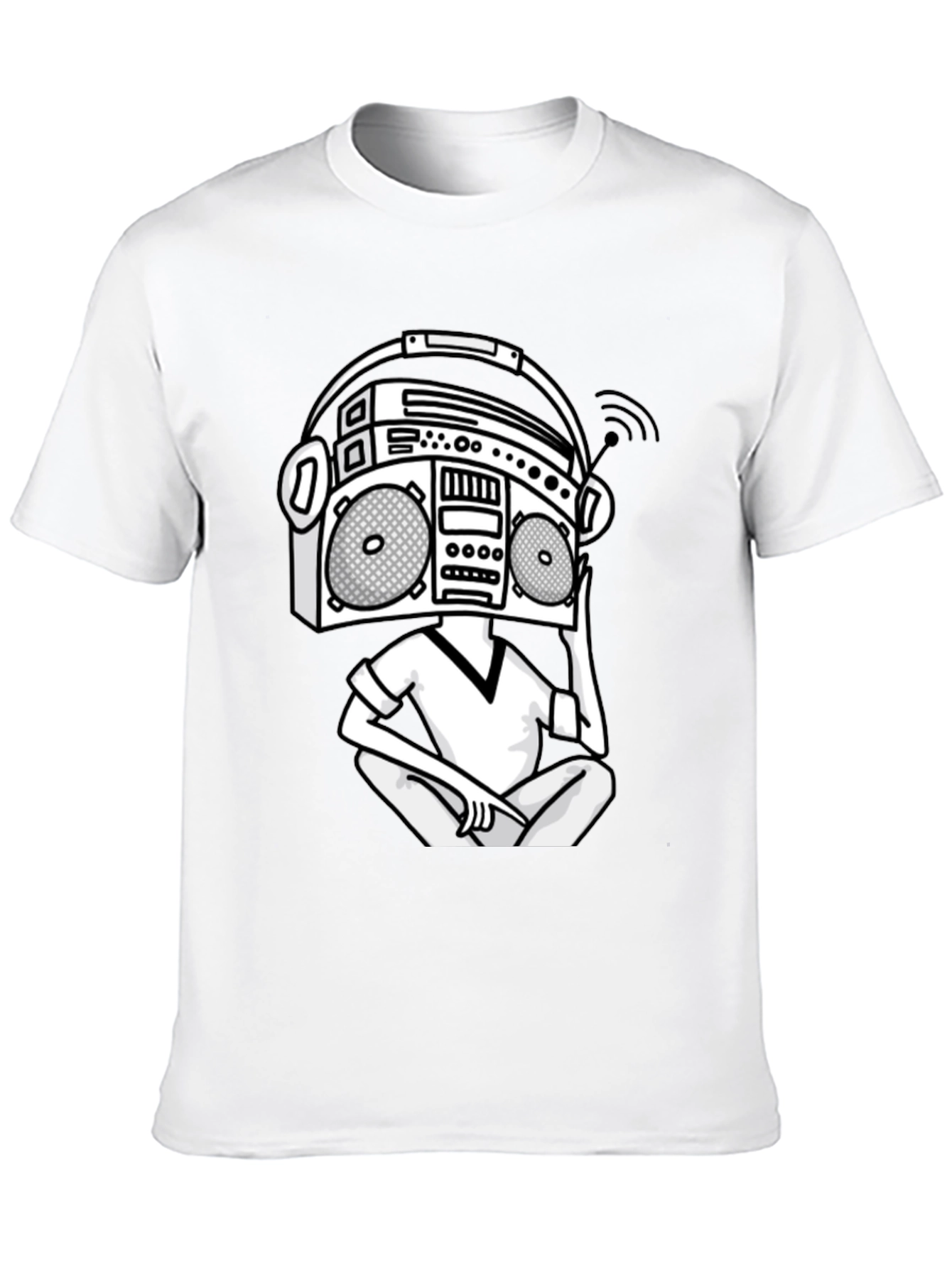 Black Boombox Head Graphic Tee - Cool & Unique Design view 10