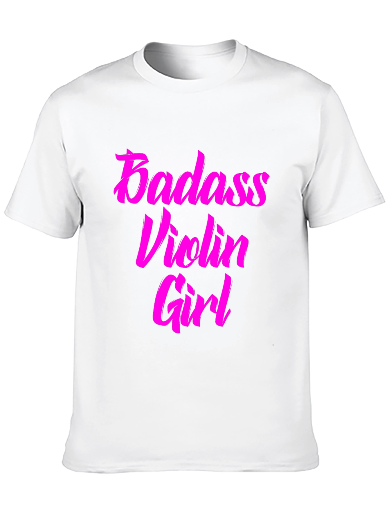 Black Badass Violin Girl Graphic Tee - Black Cotton T-Shirt view 10