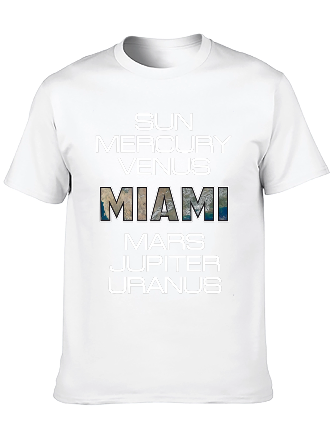 Black Miami Planets Graphic T-Shirt - Black Cotton Tee view 10