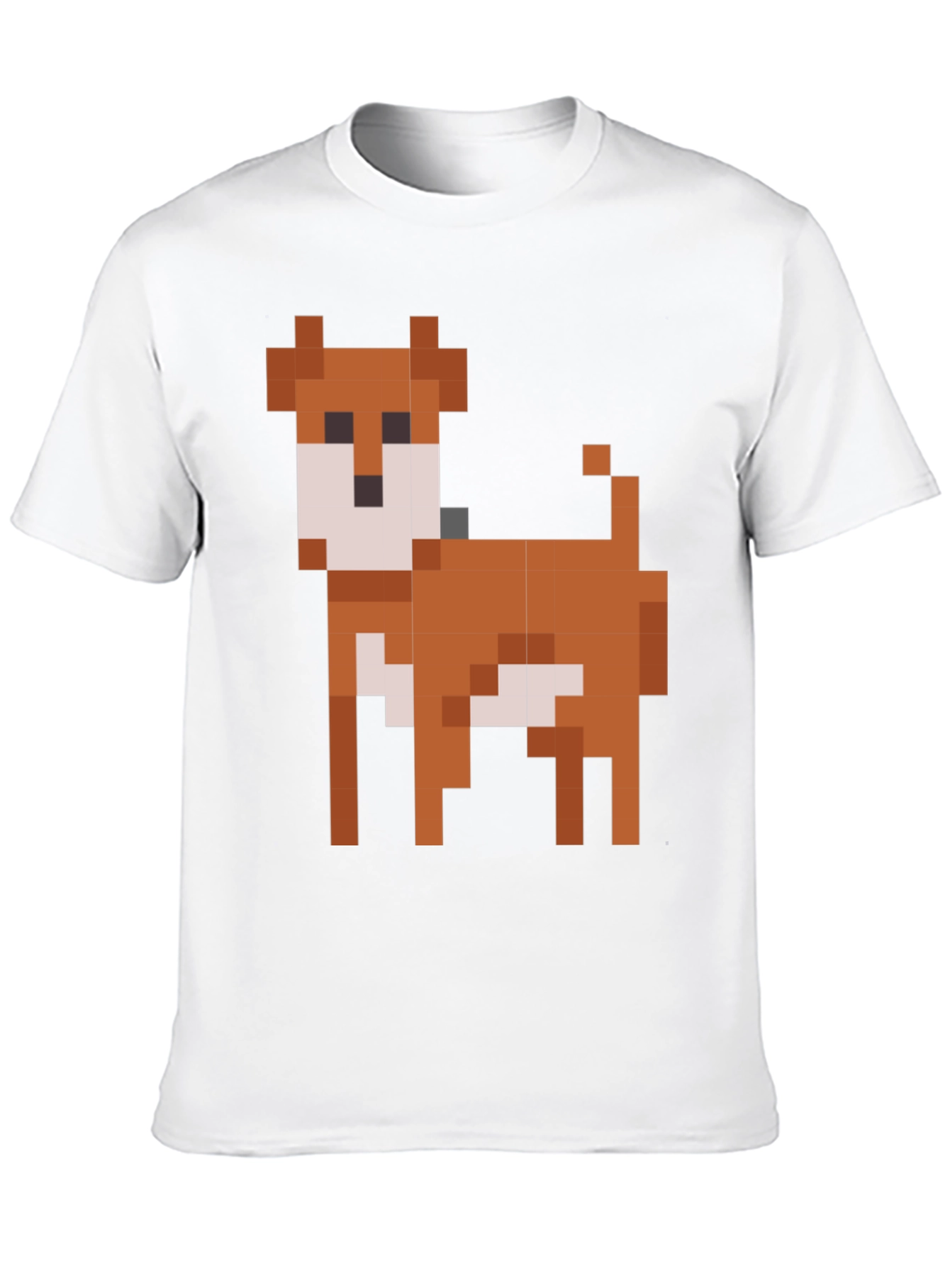 Black Pixel Dog Graphic T-Shirt - Black Cotton Blend view 10