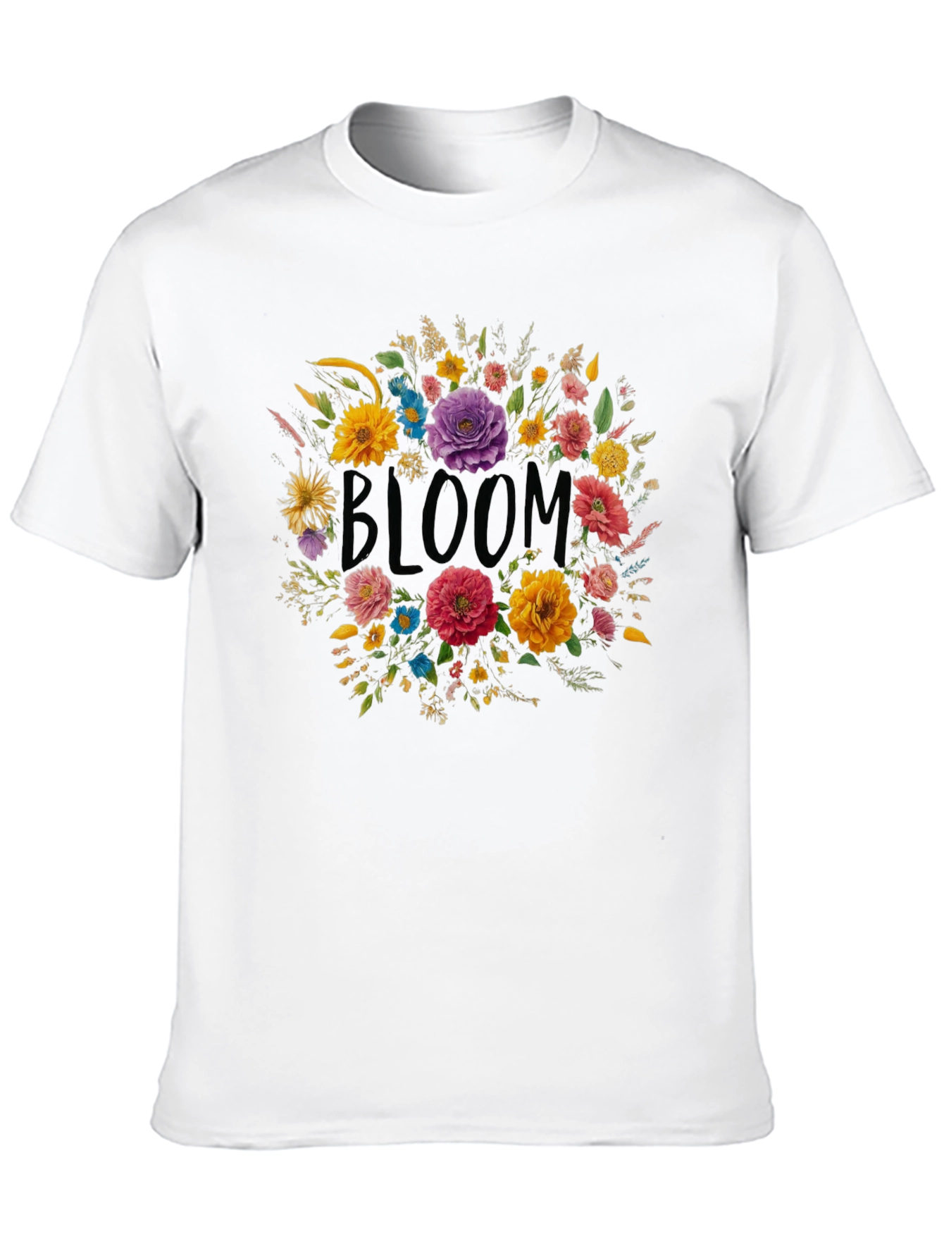 Black Floral Bloom Graphic Black T-Shirt view 10