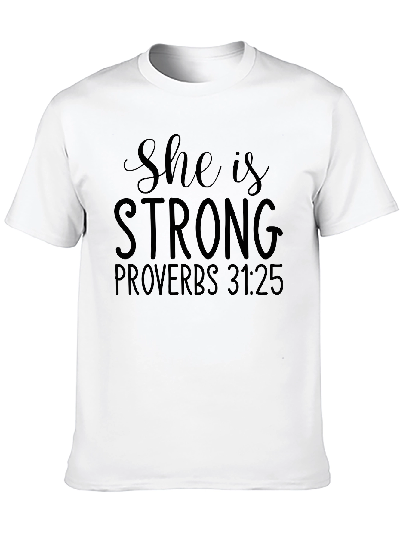 Black She Is Strong Proverbs 31:25 T-Shirt view 10