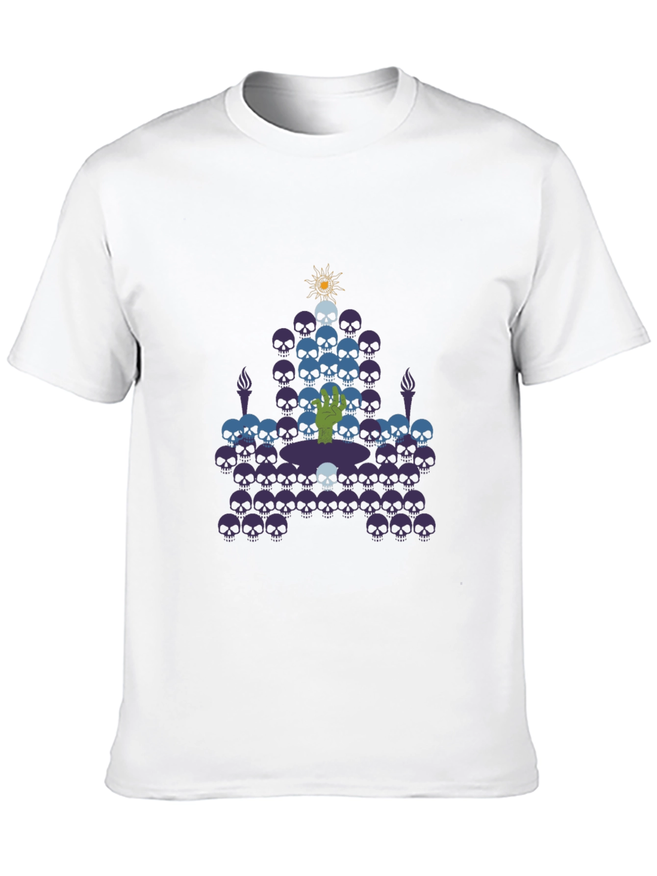 Black Skull Throne Graphic Tee - Black Cotton T-Shirt view 10