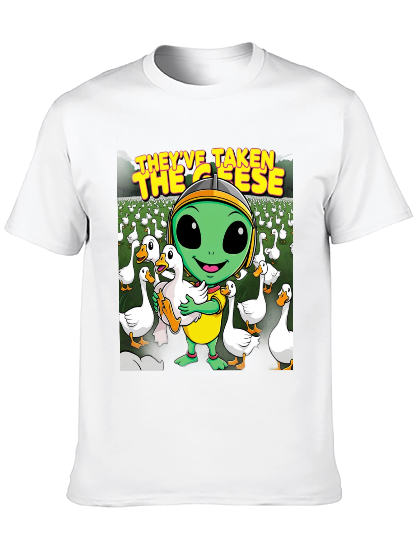 Black Alien Goose T-Shirt - They've Taken the Geese! view 10
