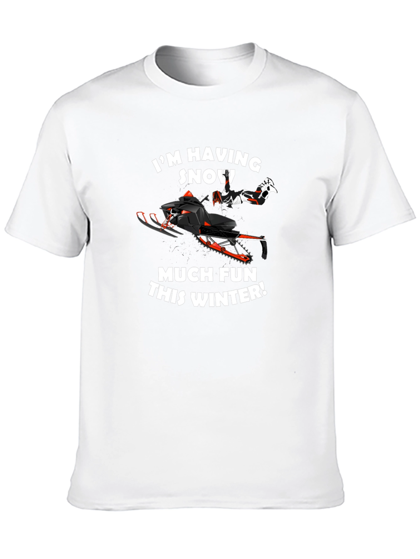 Black Snowmobile Fun Winter T-Shirt view 10