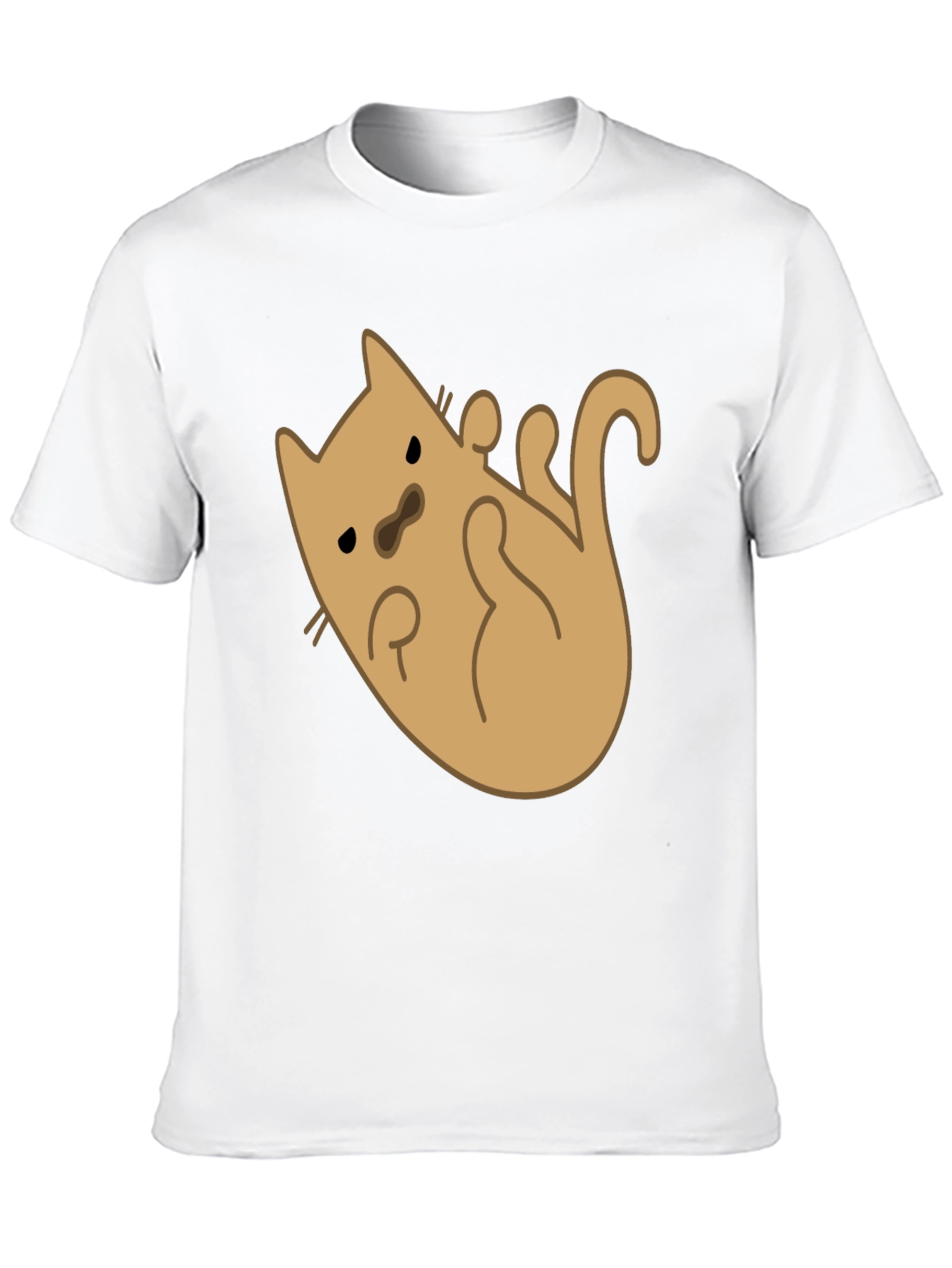 Black Cute Cat Cartoon Graphic T-Shirt - Black Cotton Tee view 10