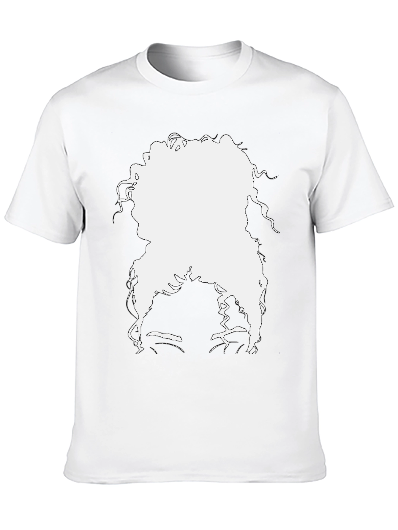 Black Silhouette Afro T-Shirt - Black Casual Tee view 10