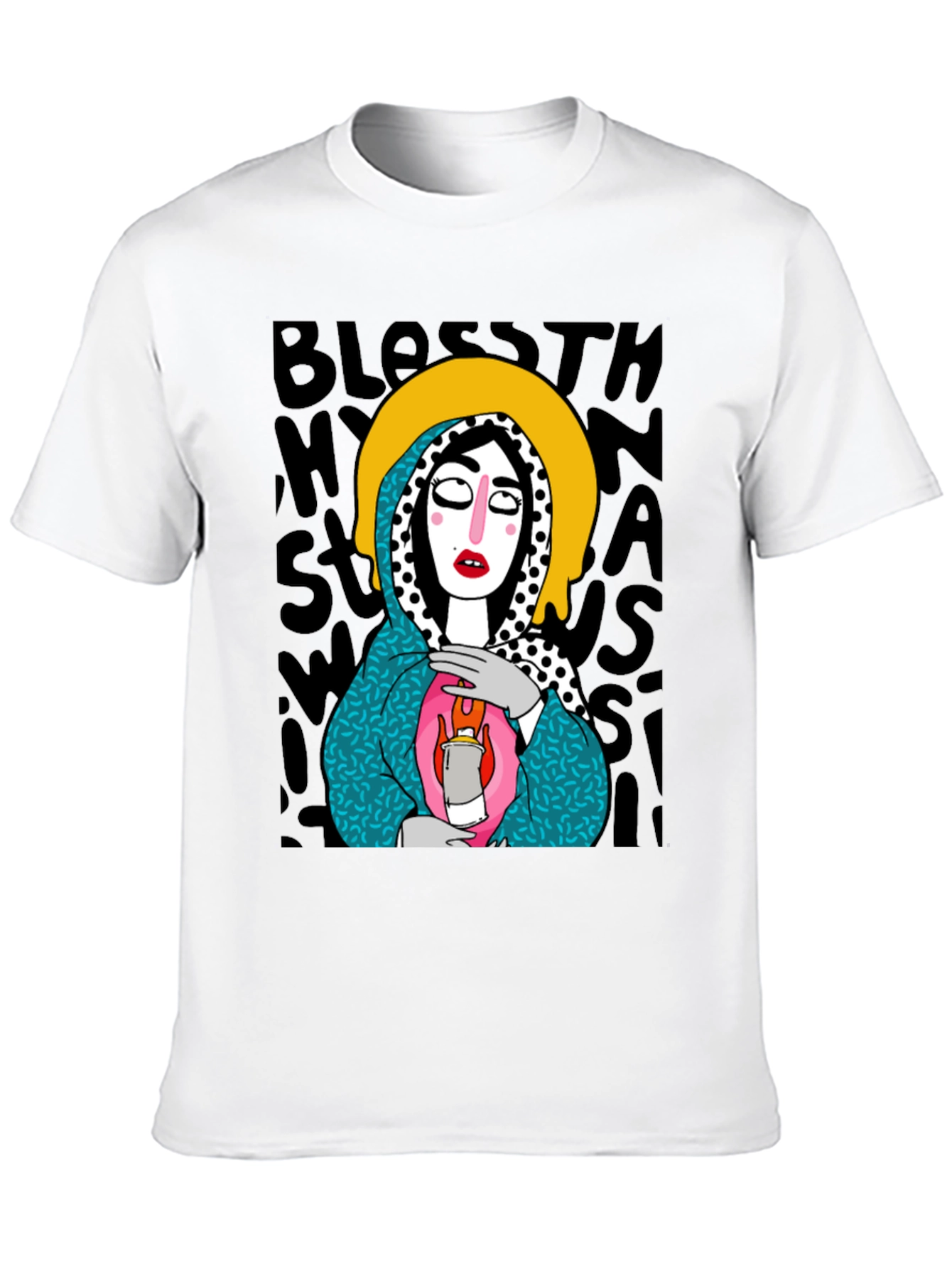 Black Unique Graphic Print Black T-Shirt view 10