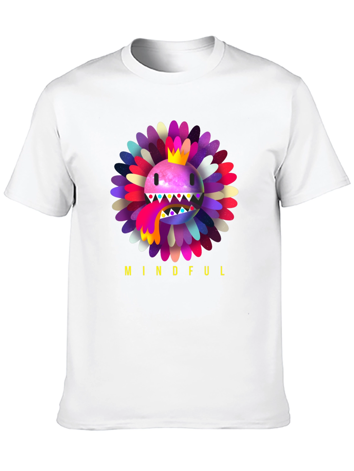 Black Mindful Flower Graphic Tee - Trendy Casual Wear view 10