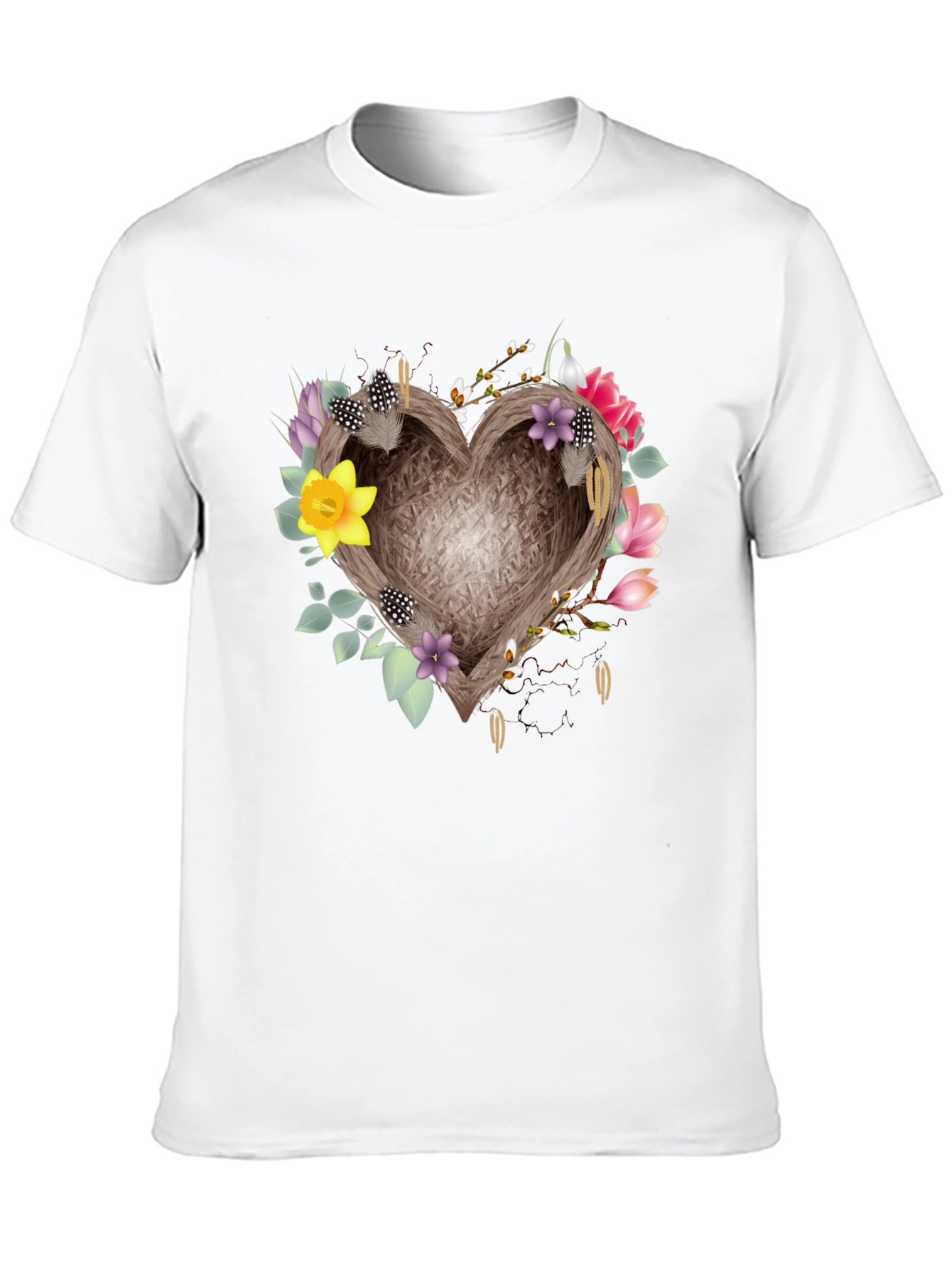 Black Floral Heart Nest Tee - Stylish Comfort view 10