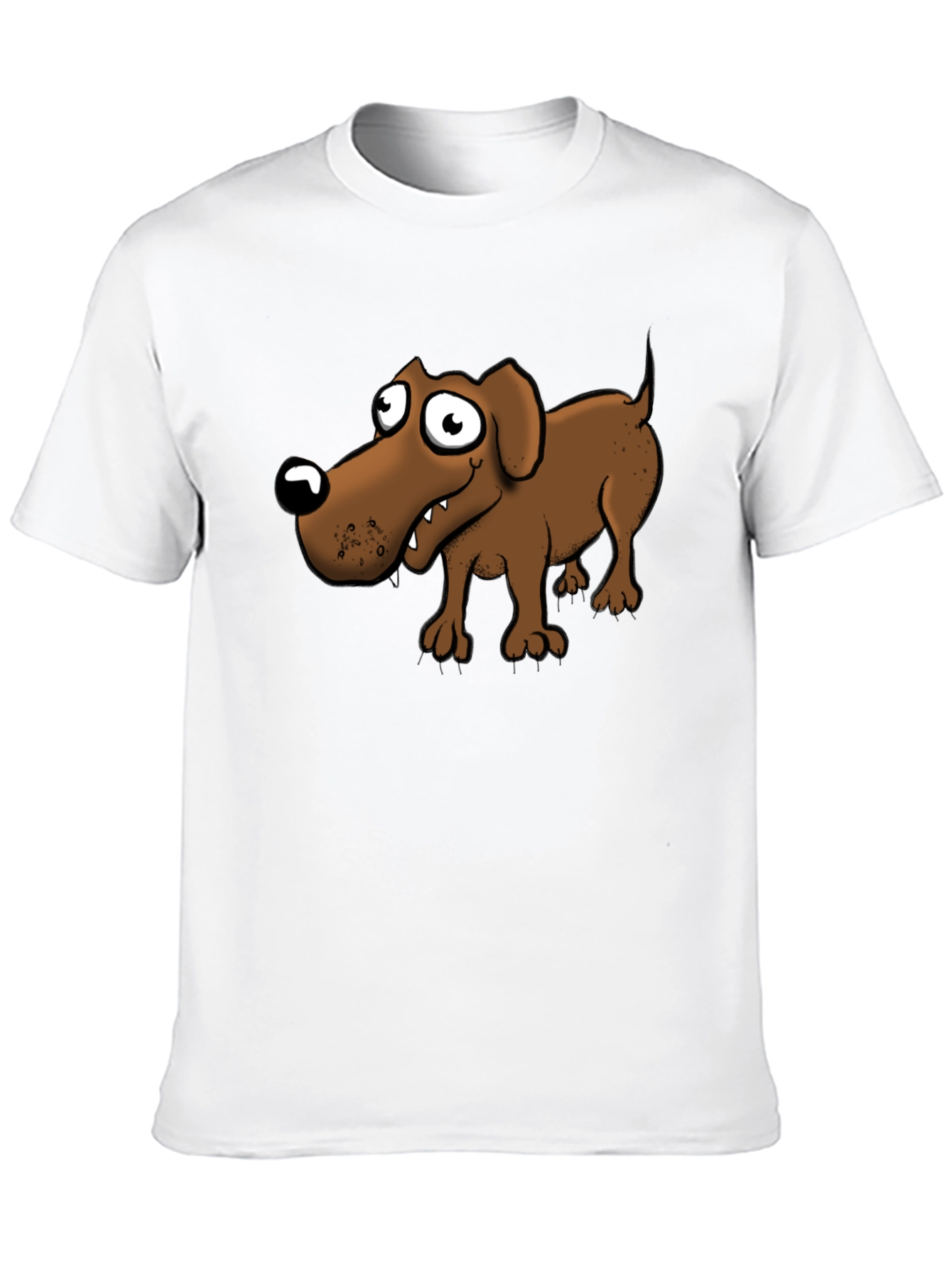 Black Cartoon Dog Graphic T-Shirt - Black view 10